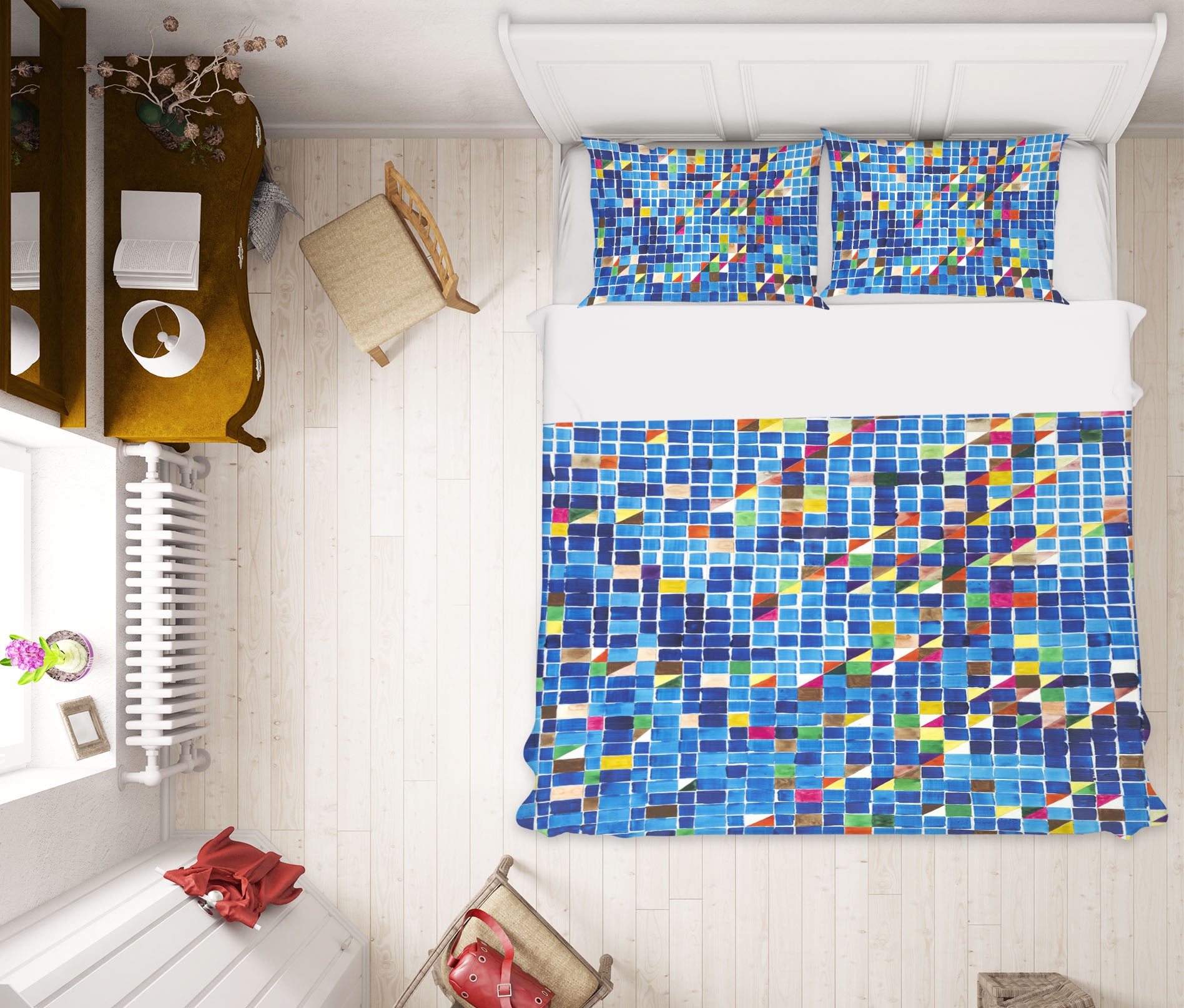 3D Blue Square 1157 Allan P. Friedlander Bedding Bed Pillowcases Quilt