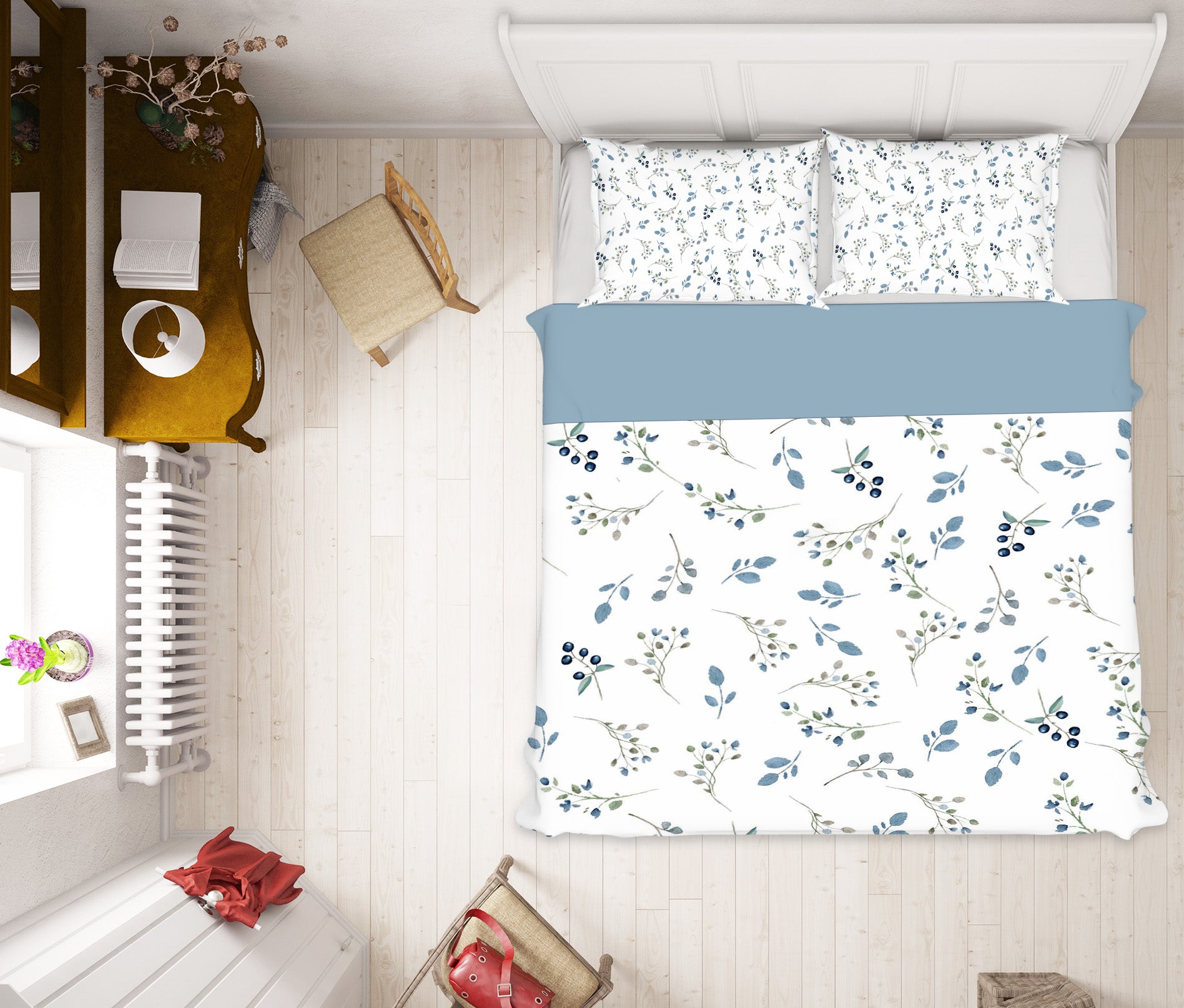 3D Blueberry Flower 192 Uta Naumann Bedding Bed Pillowcases Quilt
