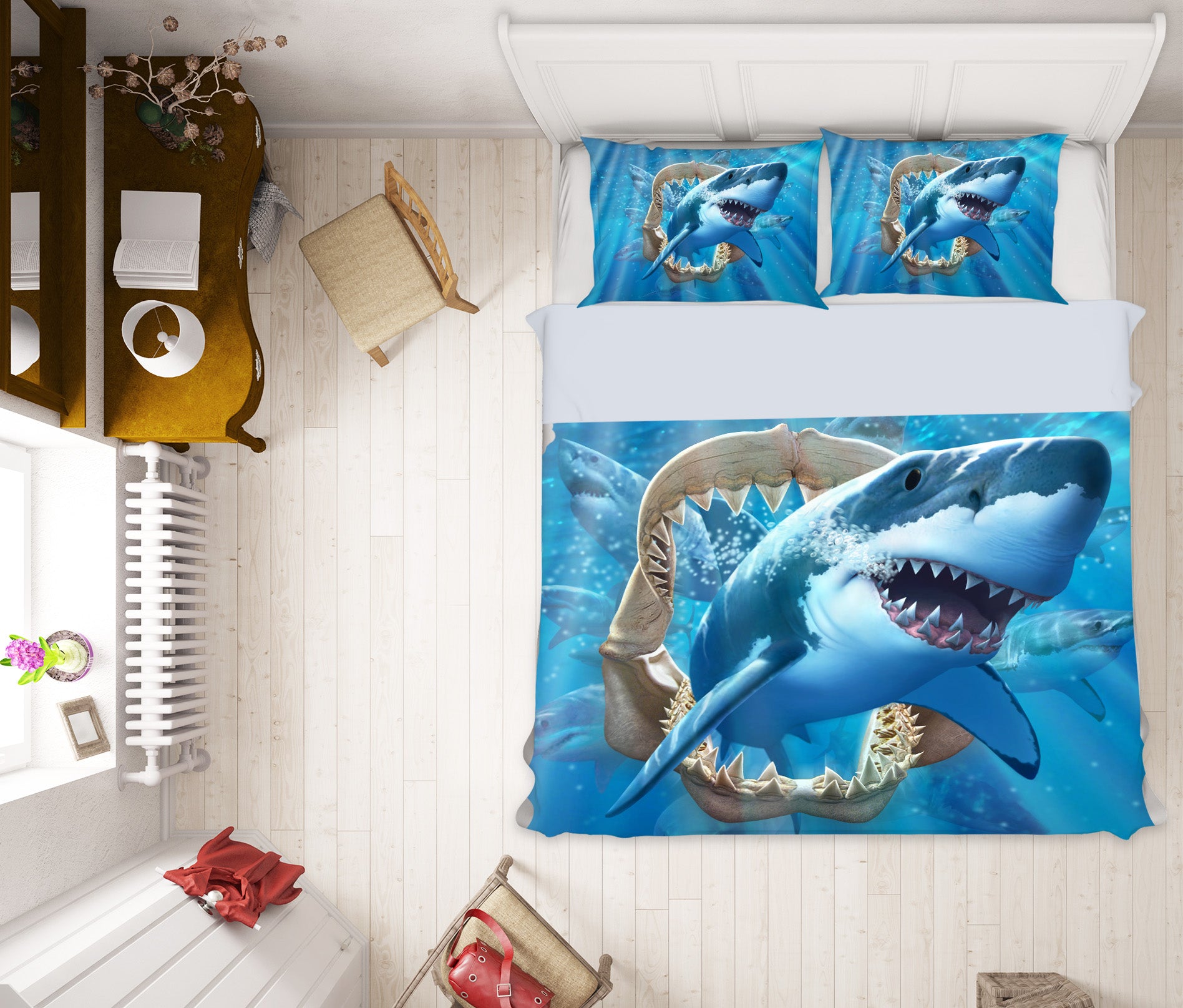 3D Great White Shark 2123 Jerry LoFaro bedding Bed Pillowcases Quilt