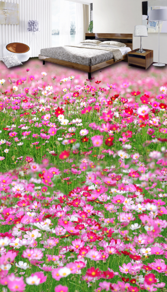 3D Flower Everywhere 007 Floor Mural Wallpaper AJ Wallpaper 2 