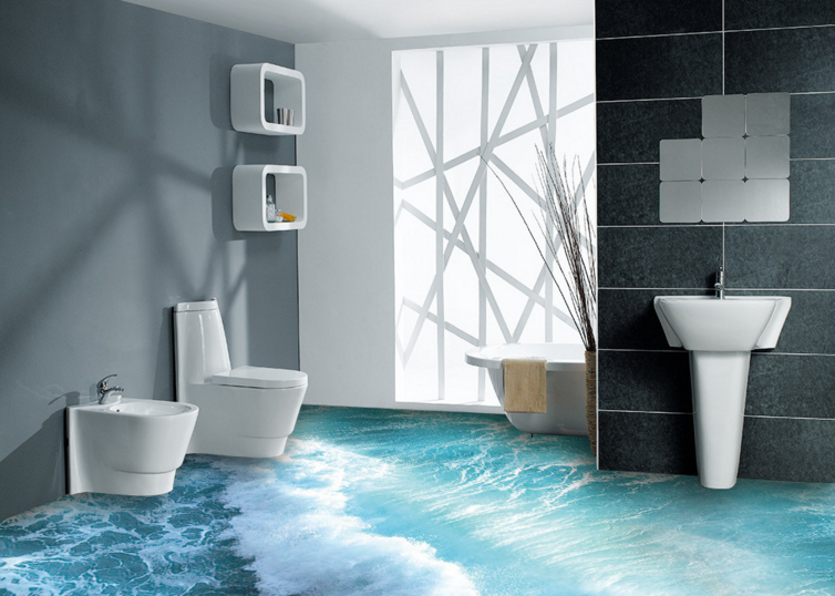 3D Waves Churning 354 Floor Mural  Wallpaper Murals Rug & Mat Print Epoxy waterproof bath floor