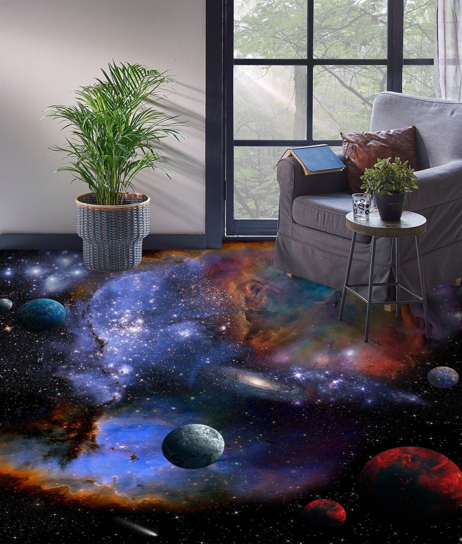 3D Fantasy Purple Universe 031 Floor Mural  Wallpaper Murals Rug & Mat Print Epoxy waterproof bath floor