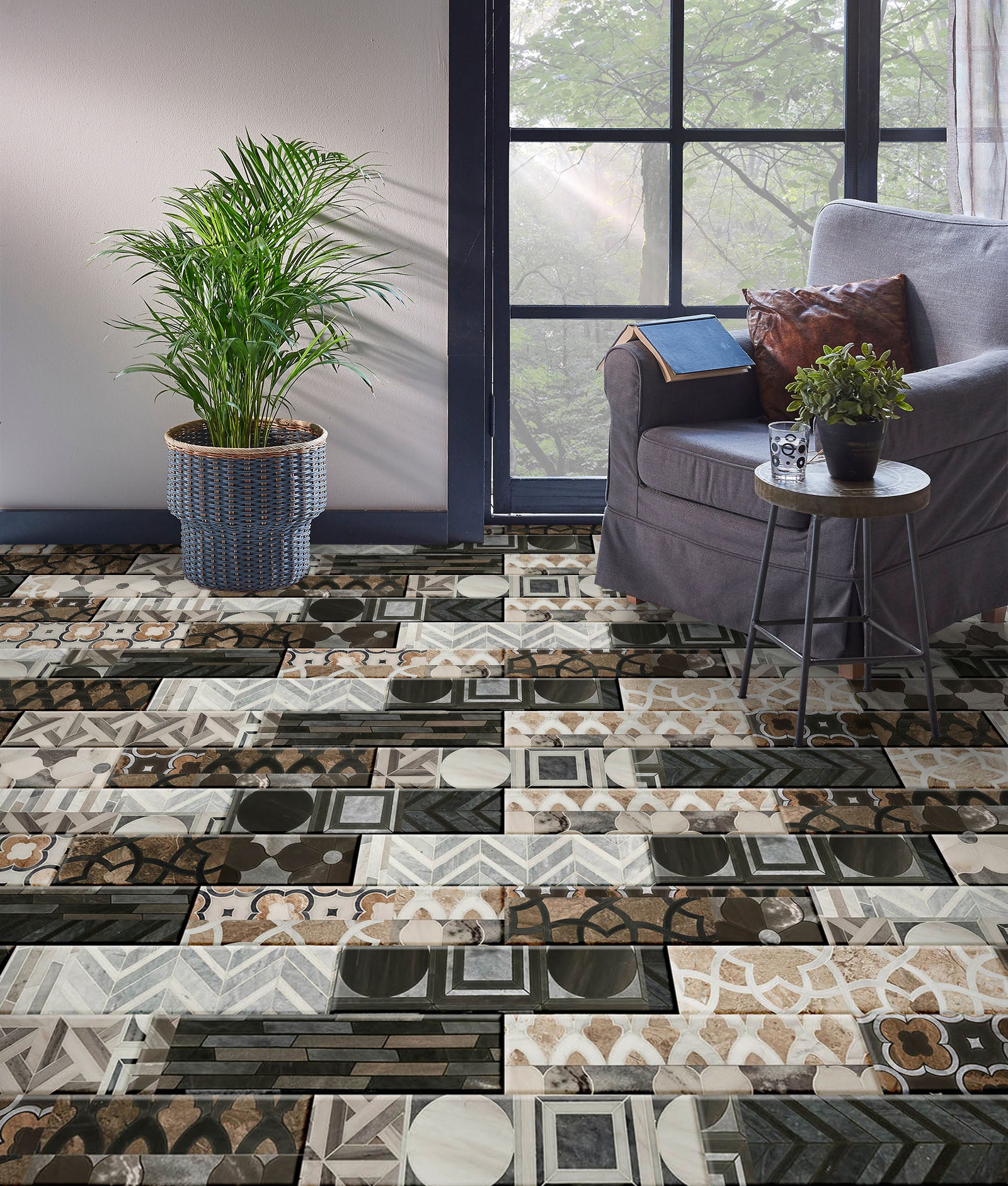 3D Complex Rectangular Pattern 965 Floor Mural  Wallpaper Murals Self-Adhesive Removable Print Epoxy