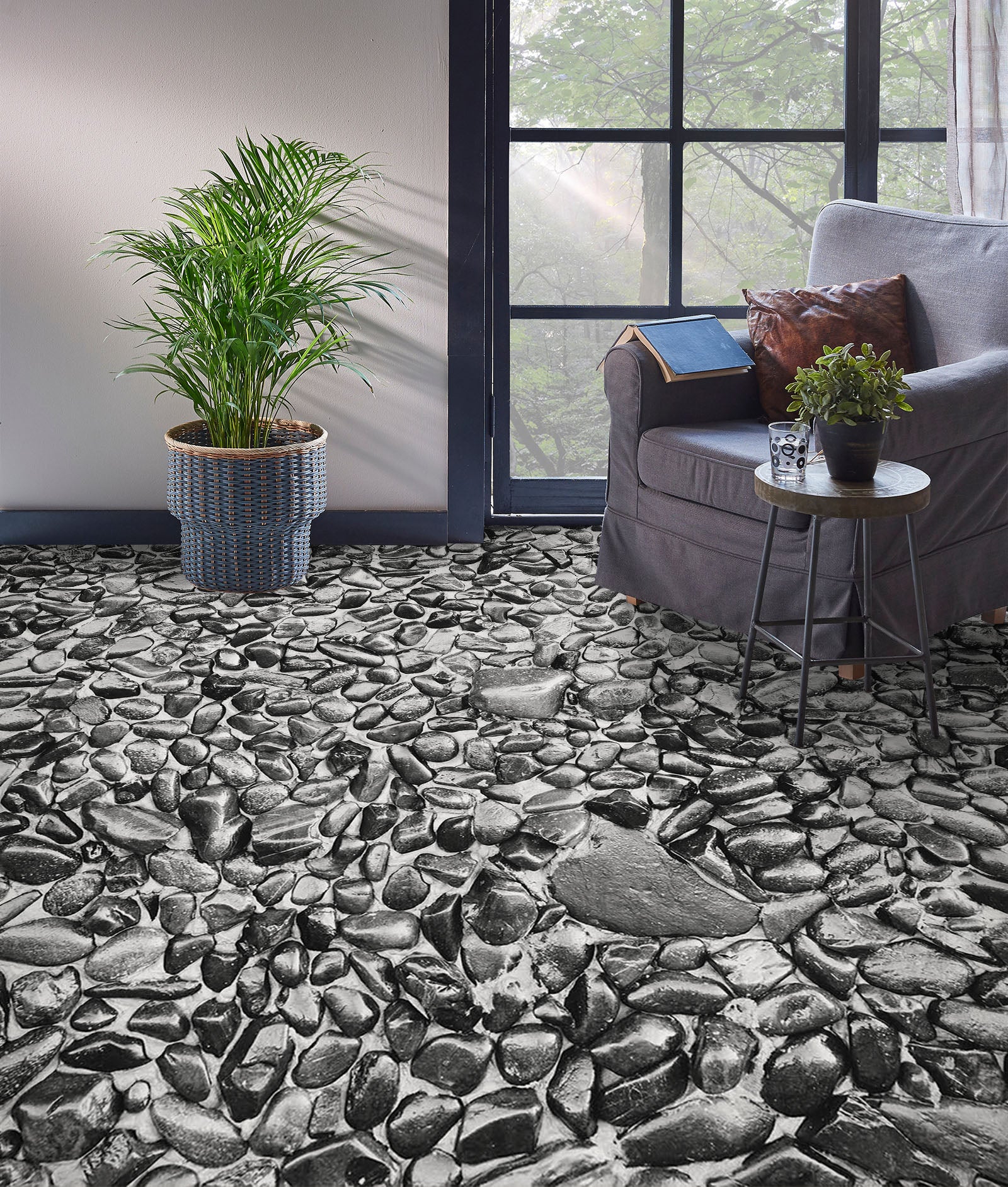 3D Pebbles In The Water 997 Floor Mural  Wallpaper Murals Self-Adhesive Removable Print Epoxy