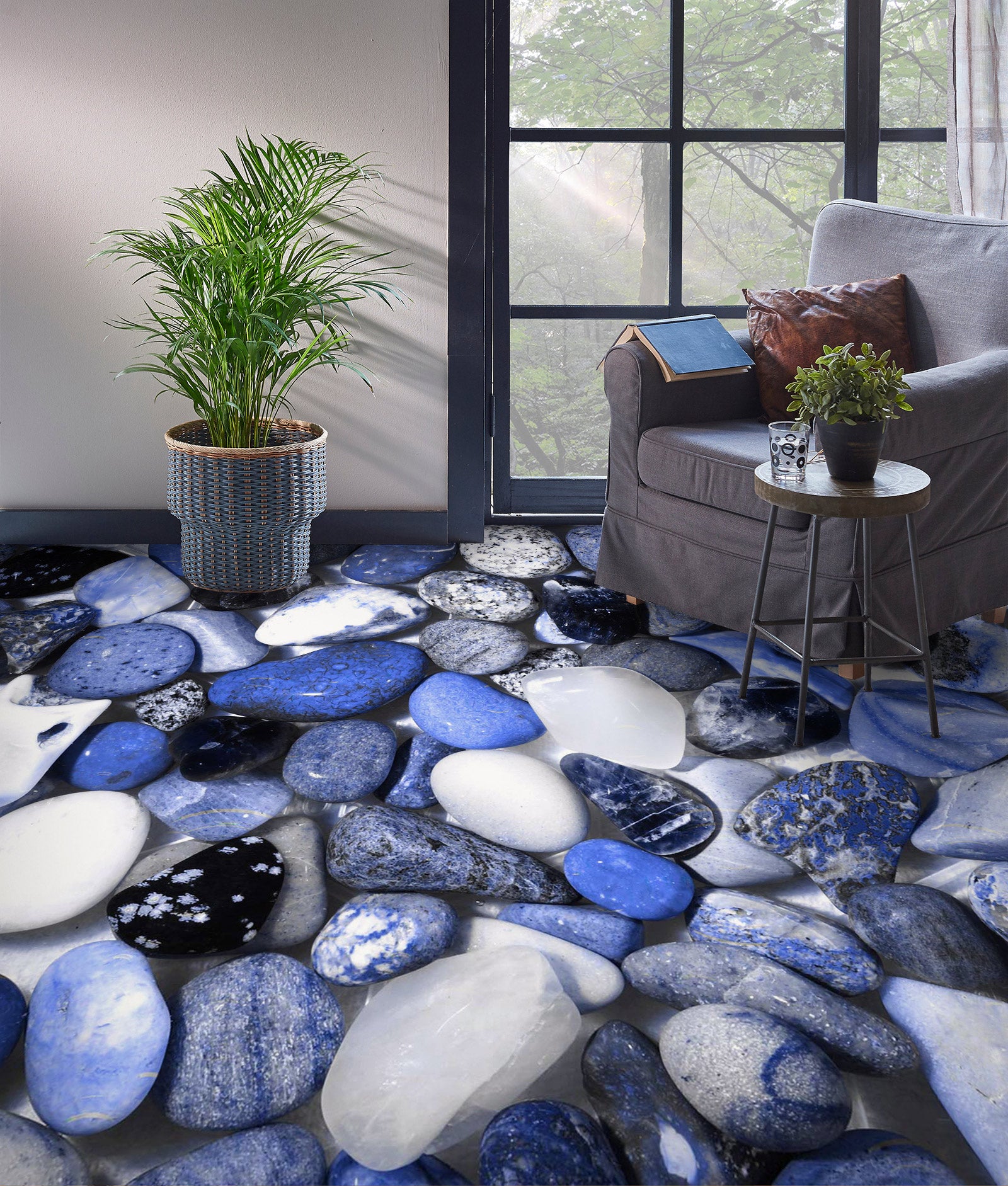 3D Chic Purple Pebbles 1024 Floor Mural  Wallpaper Murals Self-Adhesive Removable Print Epoxy