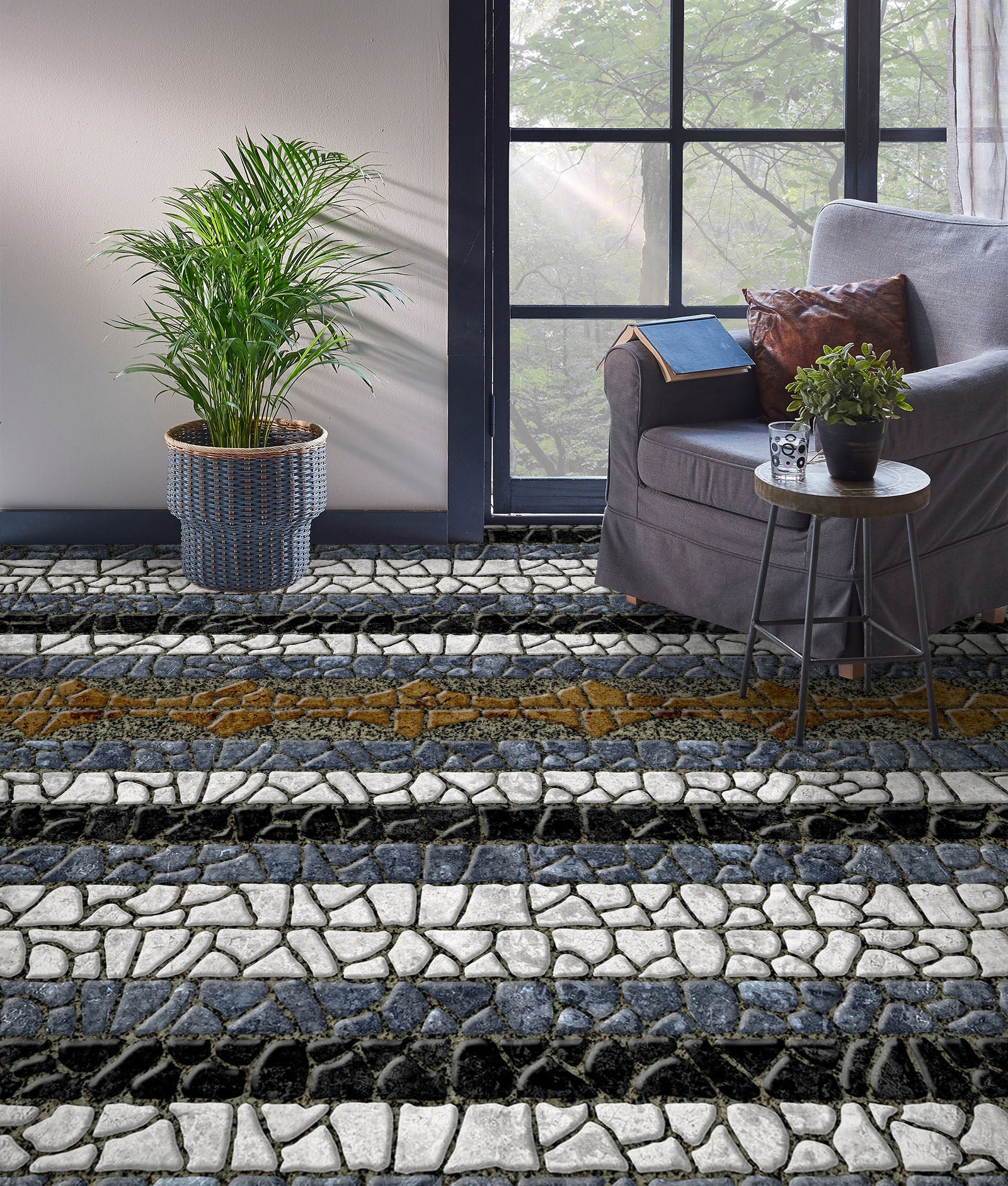 3D Four-color Stones 912 Floor Mural  Wallpaper Murals Rug & Mat Print Epoxy waterproof bath floor