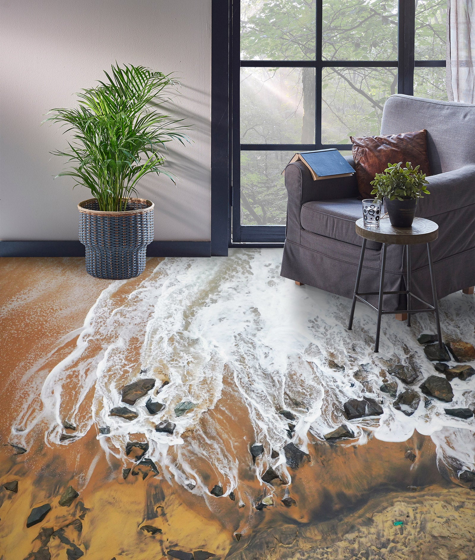 3D Wave Art Beauty 587 Floor Mural  Wallpaper Murals Rug & Mat Print Epoxy waterproof bath floor