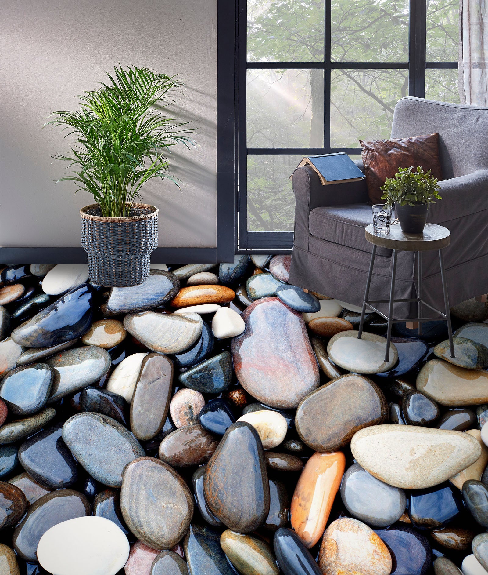3D Smooth Colored Pebbles 978 Floor Mural  Wallpaper Murals Self-Adhesive Removable Print Epoxy