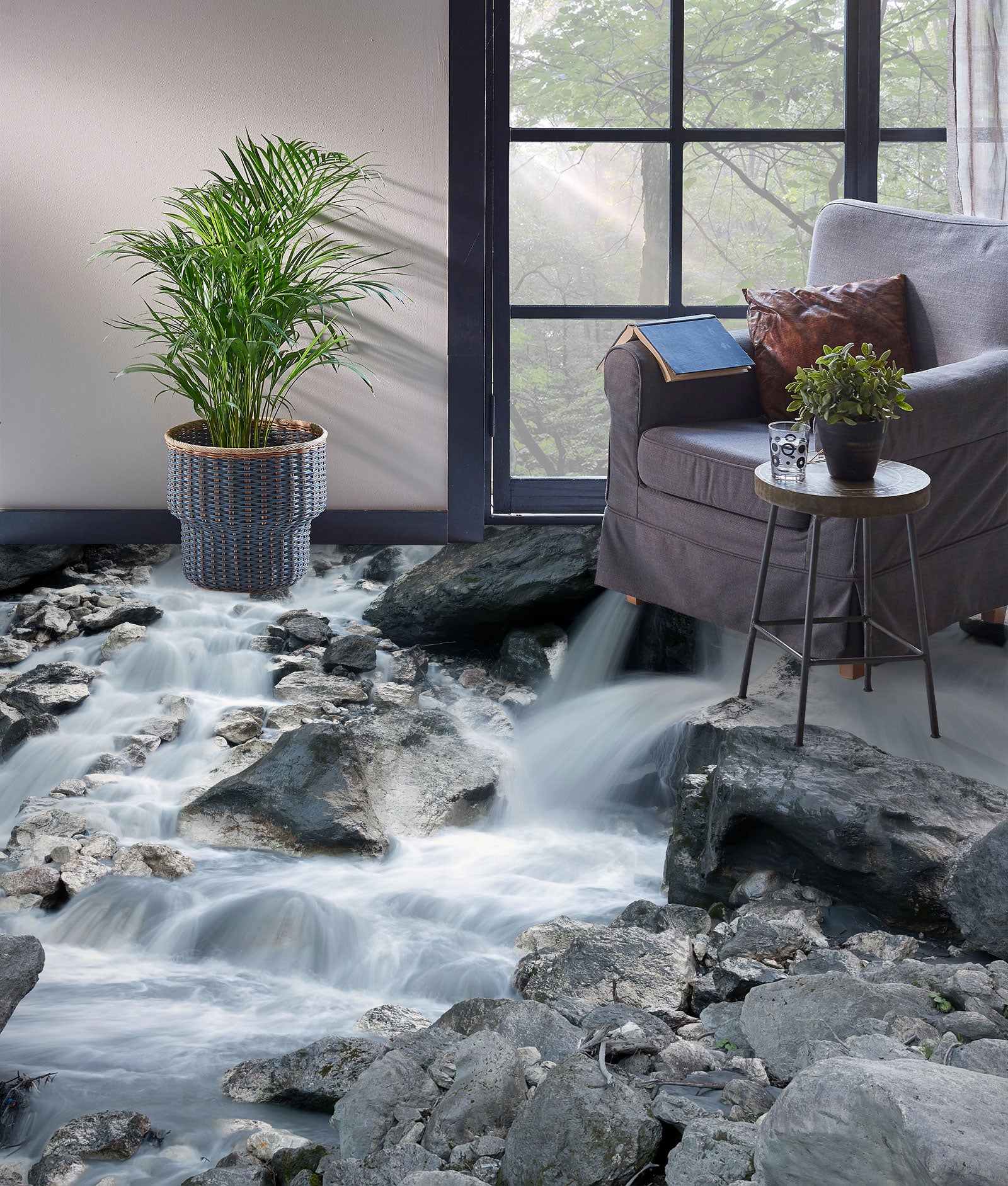 3D Stone And River 1077 Floor Mural  Wallpaper Murals Self-Adhesive Removable Print Epoxy