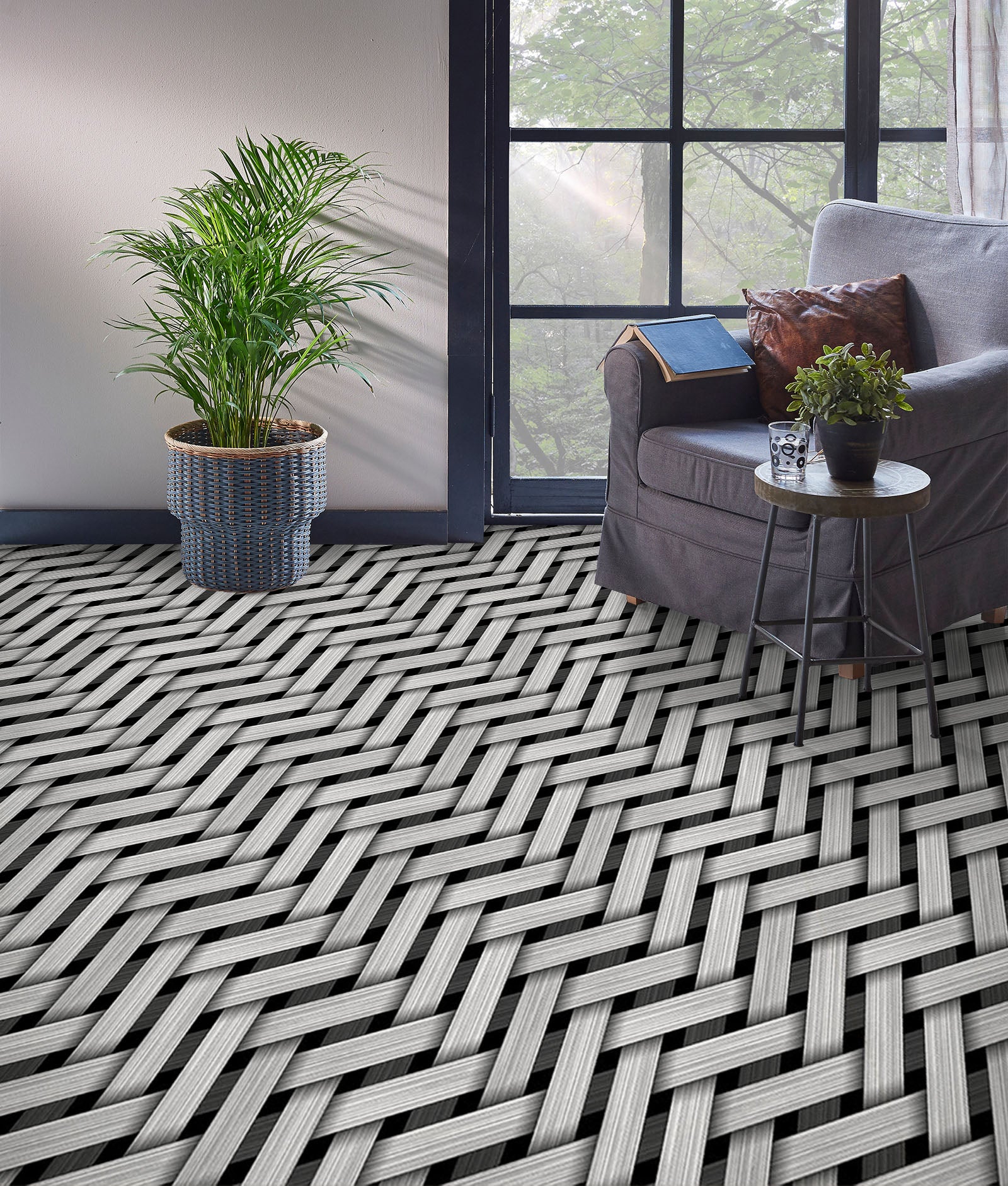 3D Grey Interlaced Art 1442 Floor Mural  Wallpaper Murals Self-Adhesive Removable Print Epoxy