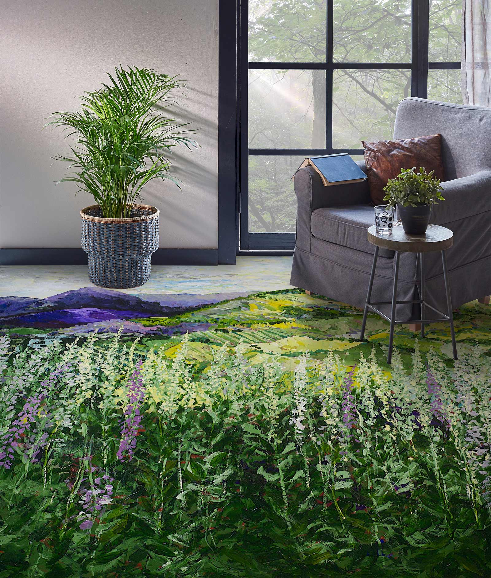 3D Flower Bush 9551 Allan P. Friedlander Floor Mural  Wallpaper Murals Self-Adhesive Removable Print Epoxy