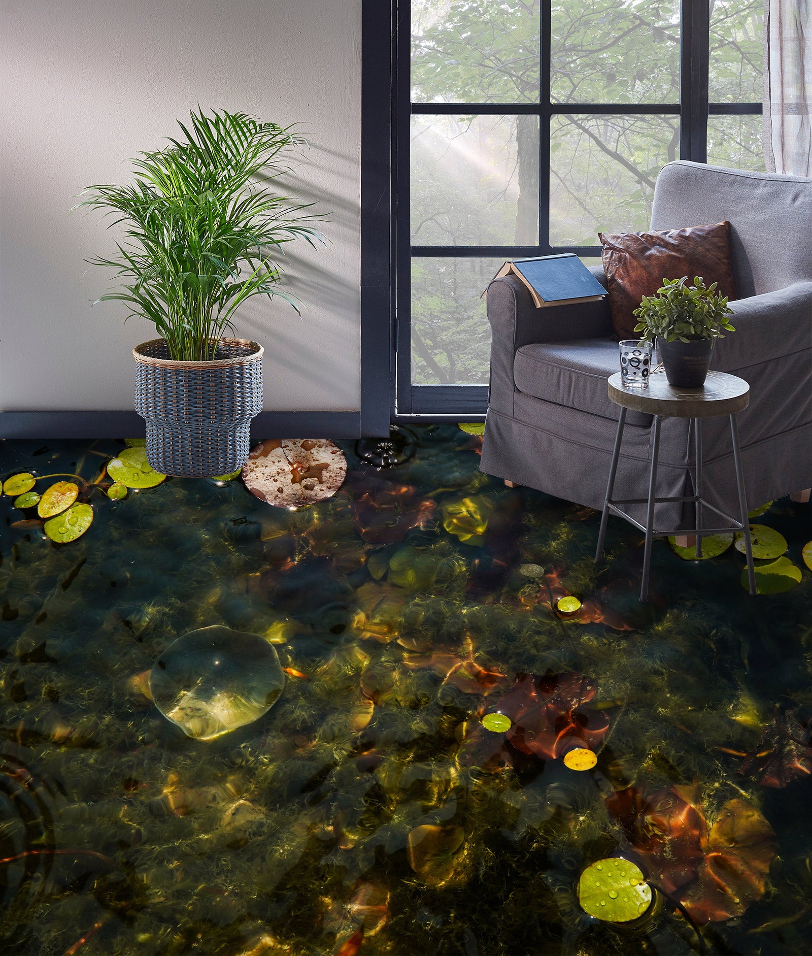 3D Green Duckweed 114 Floor Mural  Wallpaper Murals Rug & Mat Print Epoxy waterproof bath floor