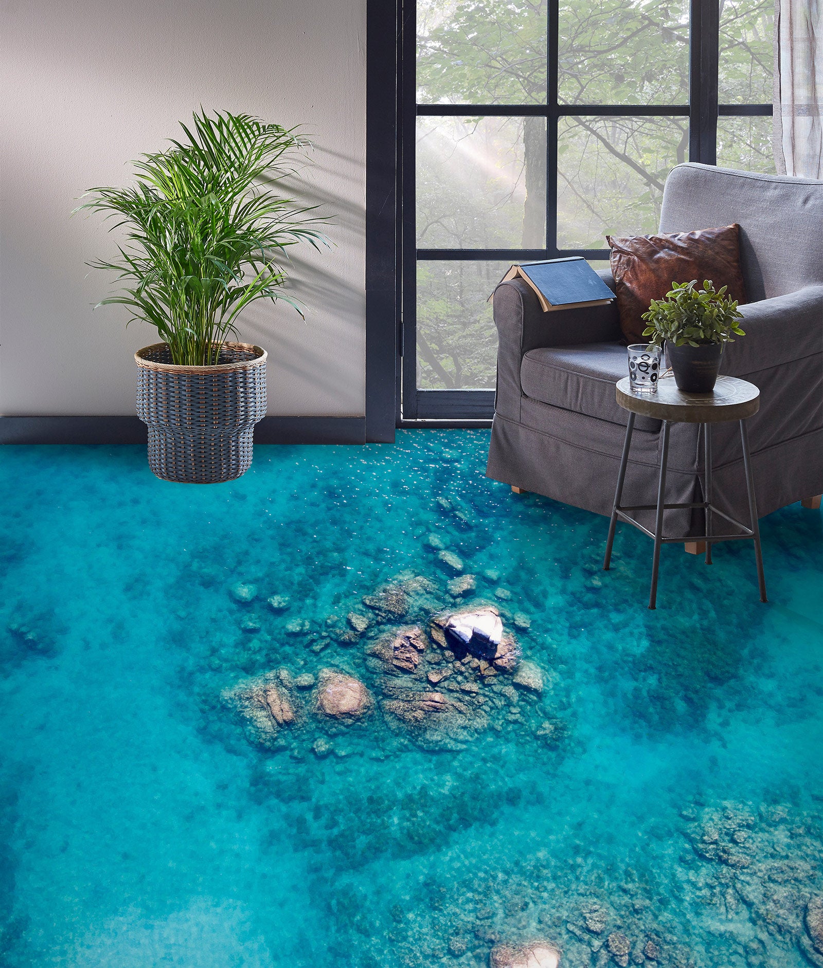3D Blue Shallow Sea 659 Floor Mural  Wallpaper Murals Rug & Mat Print Epoxy waterproof bath floor