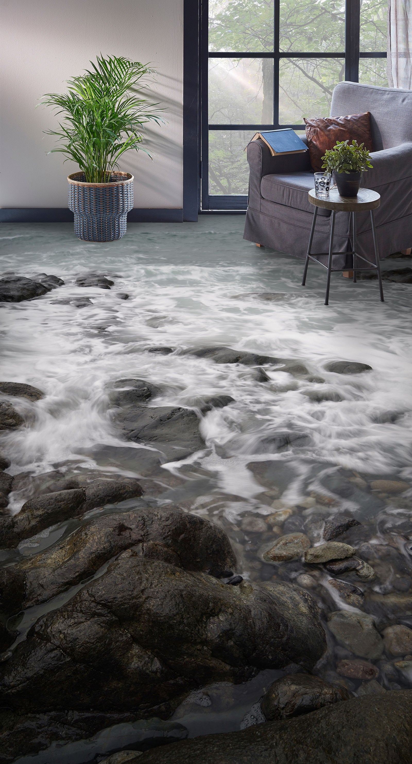 3D Grey Sea 179 Floor Mural  Wallpaper Murals Rug & Mat Print Epoxy waterproof bath floor