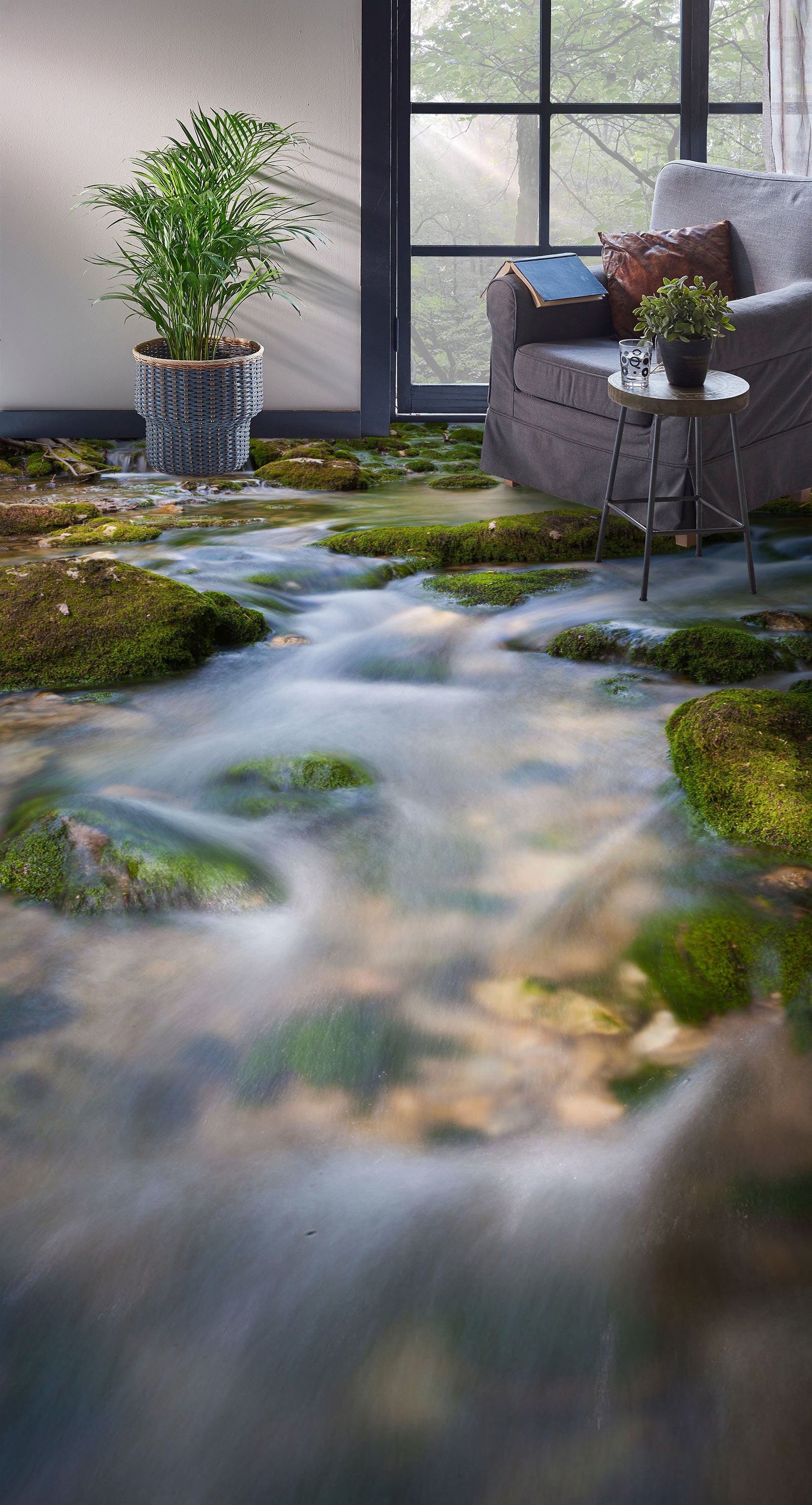 3D Natural Rushing Water 695 Floor Mural  Wallpaper Murals Rug & Mat Print Epoxy waterproof bath floor