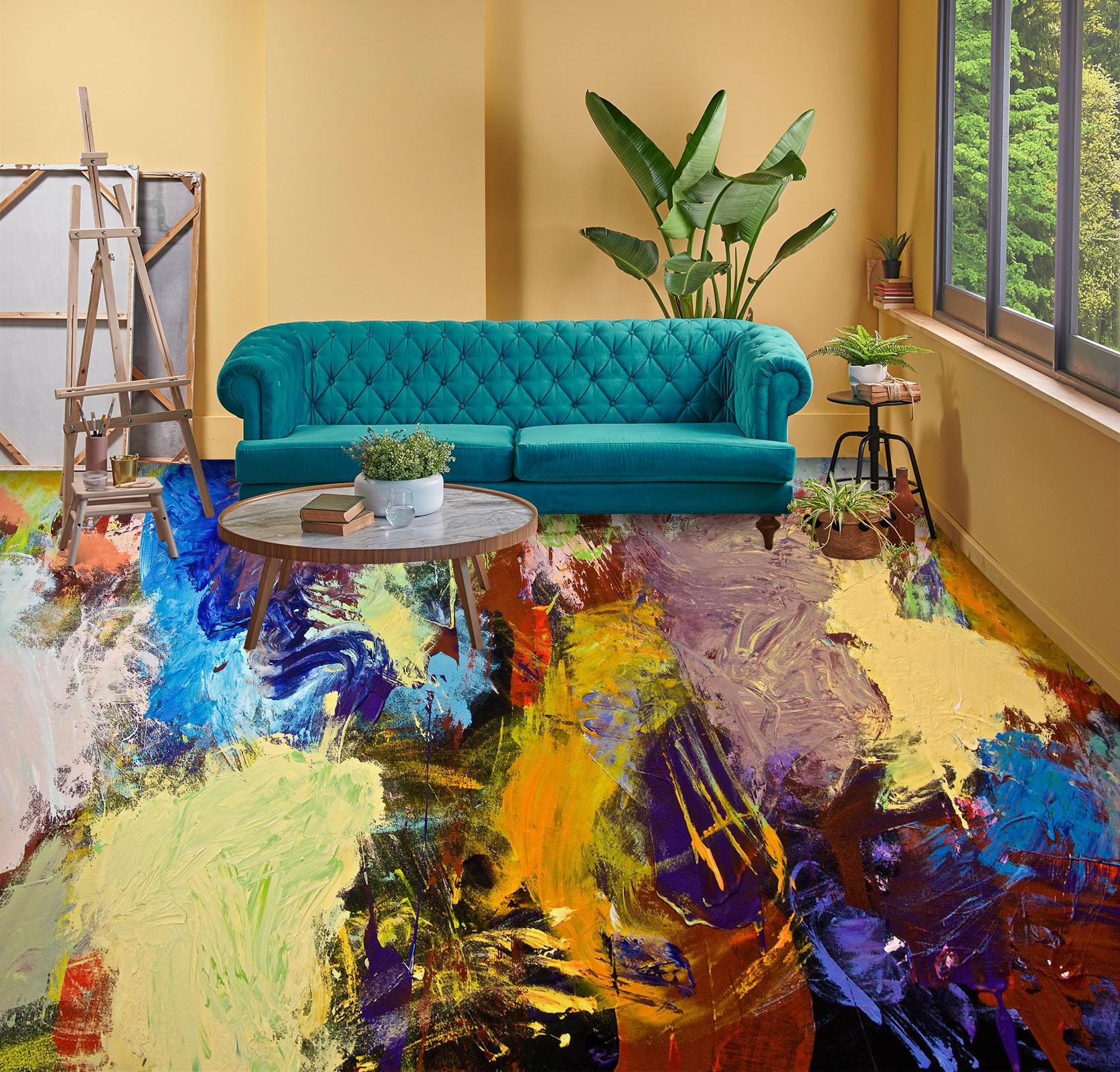 3D Pigment Color Block Pattern 9930 Allan P. Friedlander Floor Mural  Wallpaper Murals Self-Adhesive Removable Print Epoxy