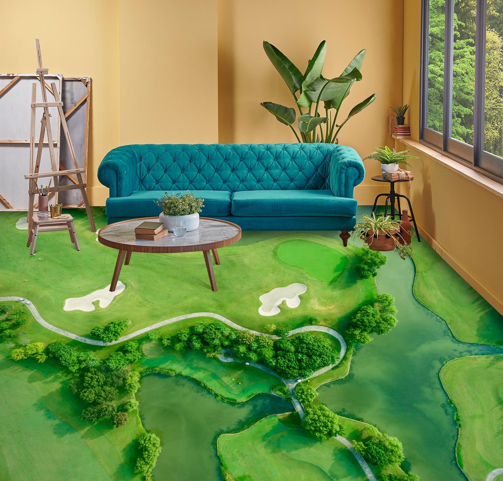 3D Comfortable Green View 153 Floor Mural  Wallpaper Murals Rug & Mat Print Epoxy waterproof bath floor