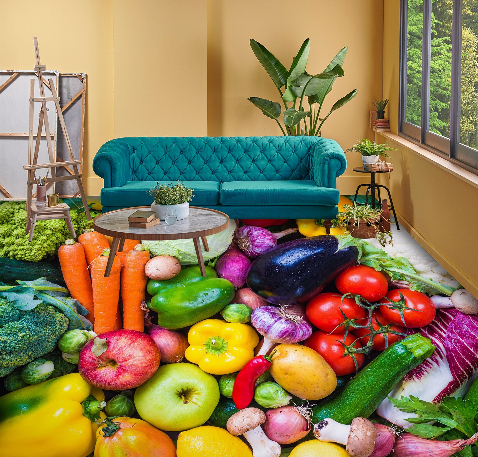 3D Vegetable Life 1489 Floor Mural  Wallpaper Murals Self-Adhesive Removable Print Epoxy