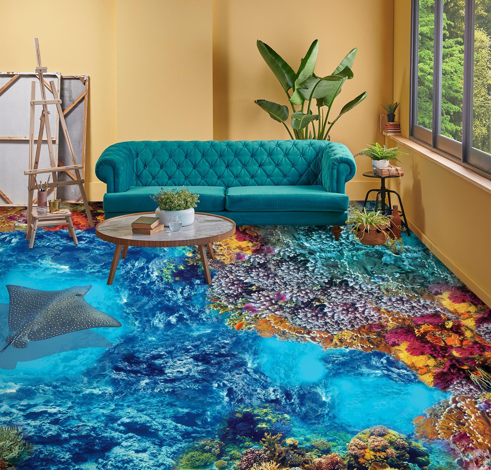 3D Quiet Stingray 152 Floor Mural  Wallpaper Murals Rug & Mat Print Epoxy waterproof bath floor