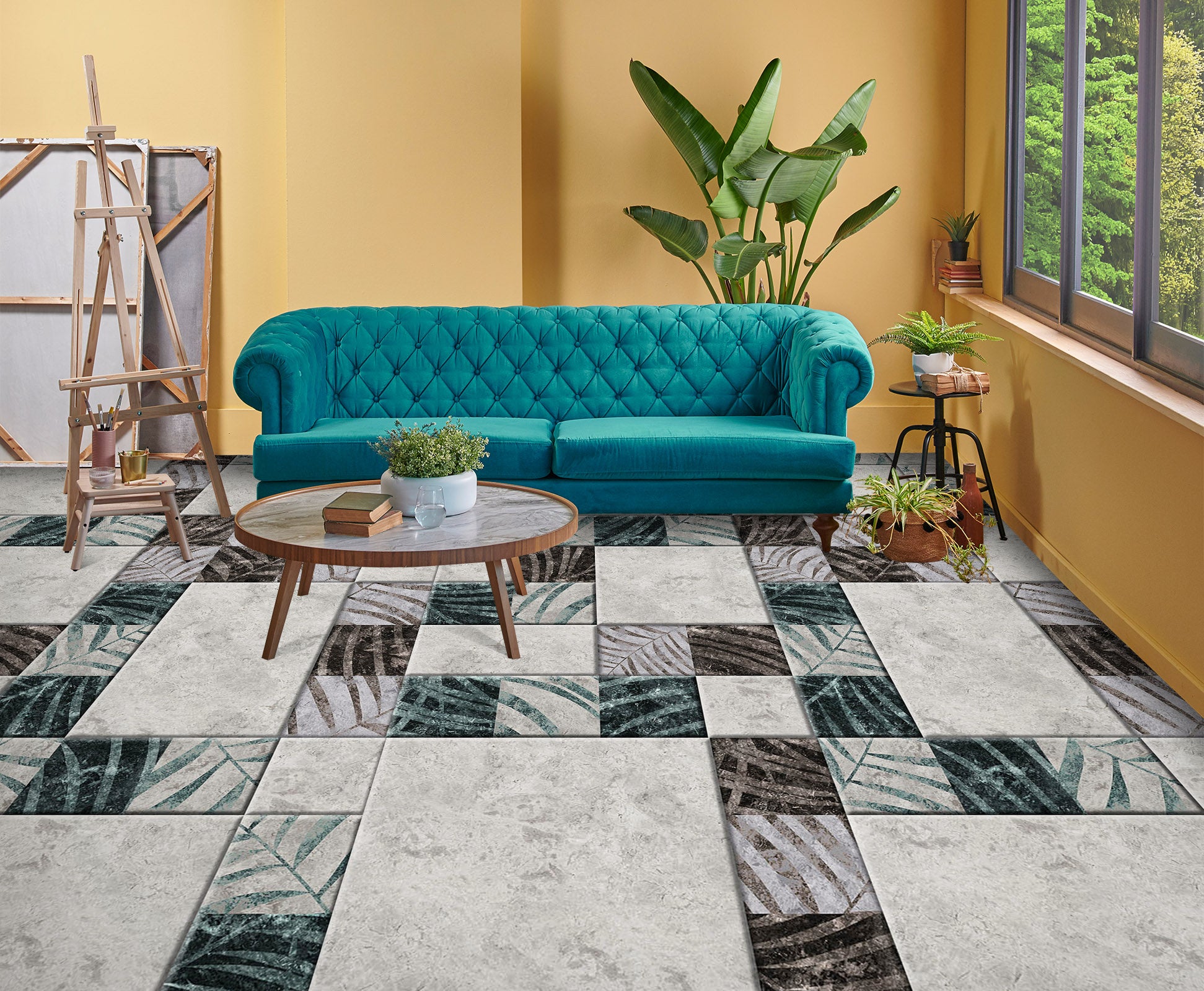 3D Artistic Depiction Of Leaves 944 Floor Mural  Wallpaper Murals Rug & Mat Print Epoxy waterproof bath floor