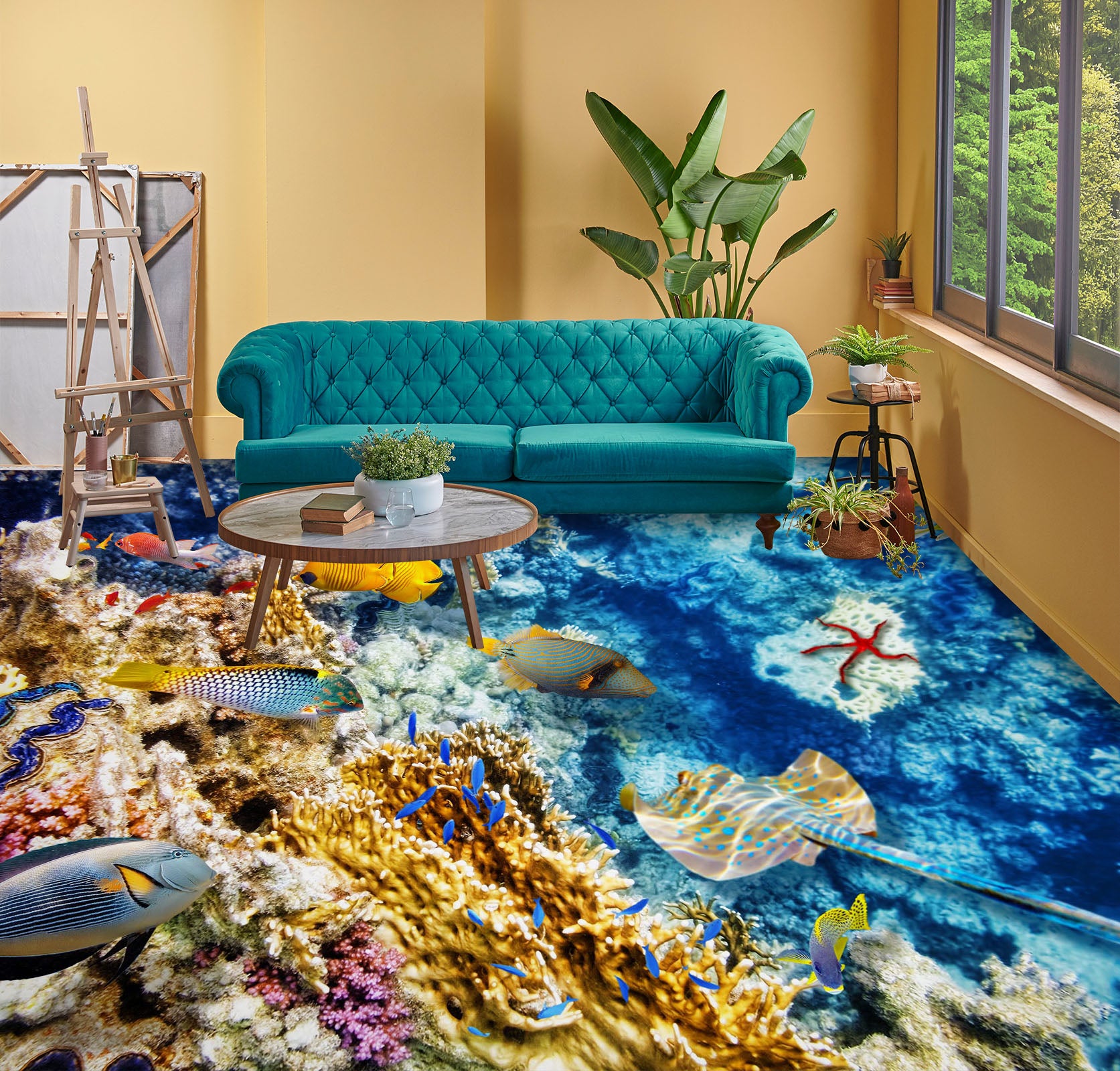 3D Colorful Ocean World 713 Floor Mural  Wallpaper Murals Rug & Mat Print Epoxy waterproof bath floor