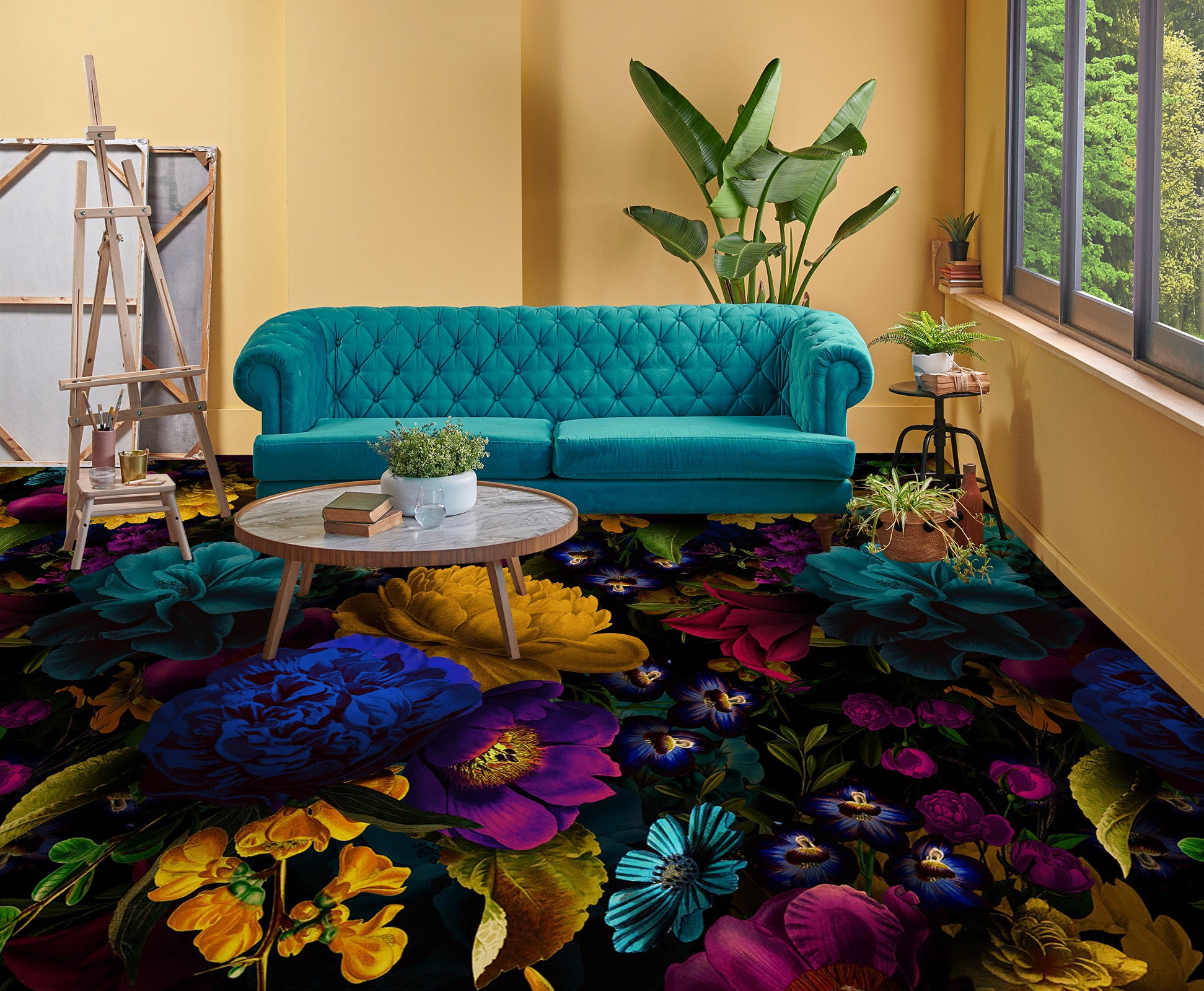 3D Colorful Flowers 99181 Uta Naumann Floor Mural  Wallpaper Murals Self-Adhesive Removable Print Epoxy