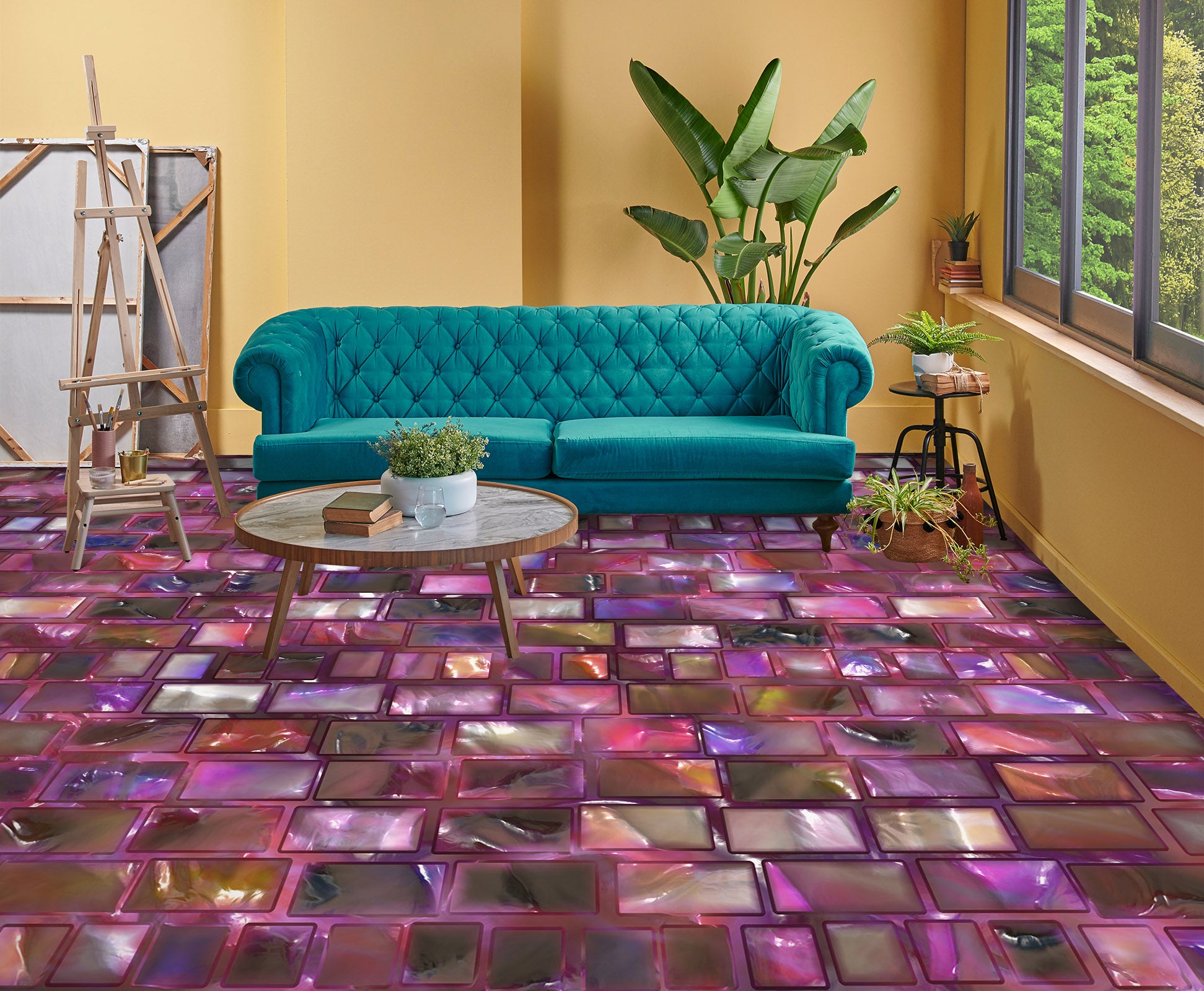 3D Purple Rectangles 1501 Floor Mural  Wallpaper Murals Self-Adhesive Removable Print Epoxy