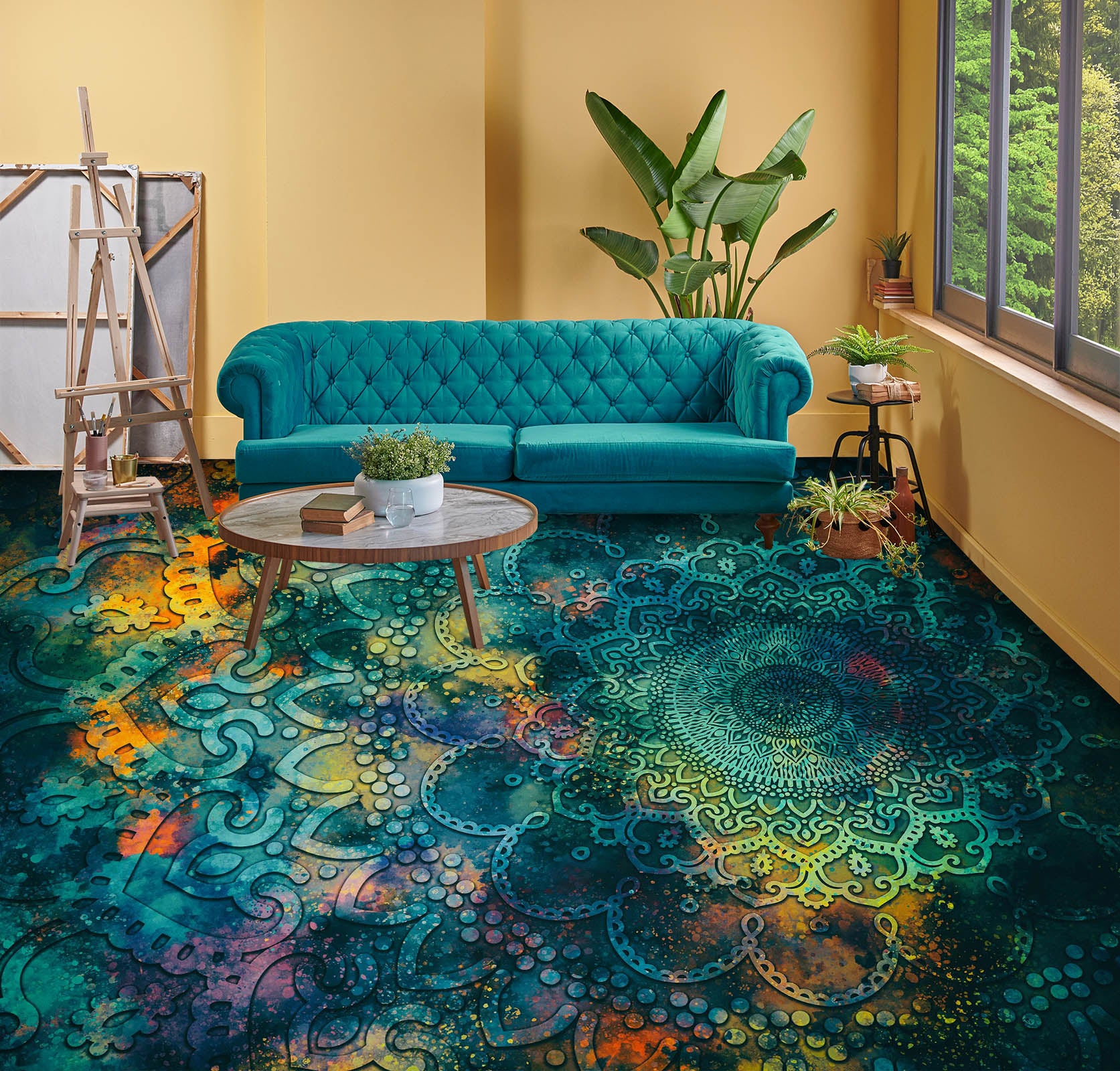 3D Psychedelic Pattern 858 Floor Mural  Wallpaper Murals Rug & Mat Print Epoxy waterproof bath floor