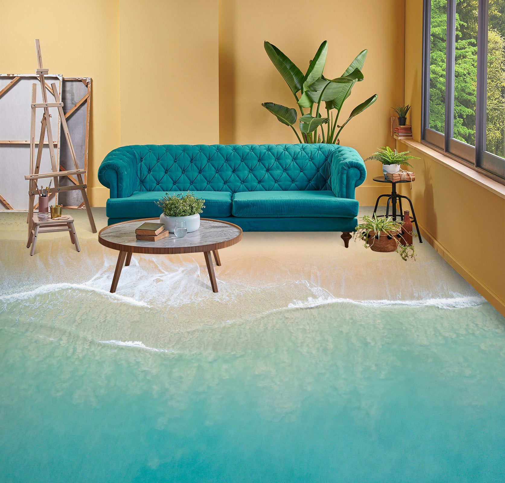 3D Gentle Beach Diary 202 Floor Mural  Wallpaper Murals Rug & Mat Print Epoxy waterproof bath floor