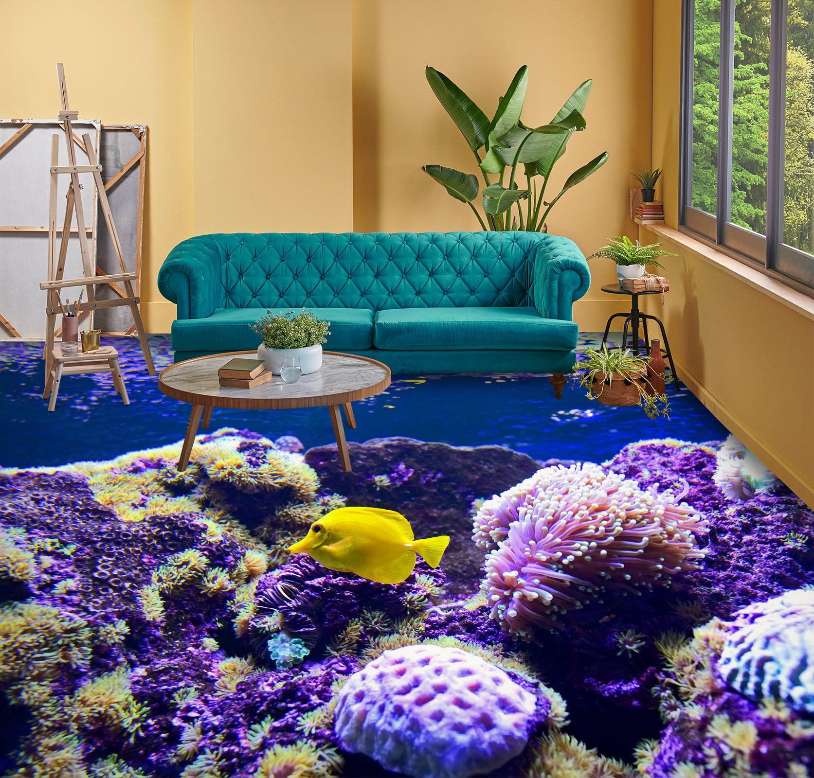 3D Dreamy Purple Coral 1451 Floor Mural  Wallpaper Murals Self-Adhesive Removable Print Epoxy