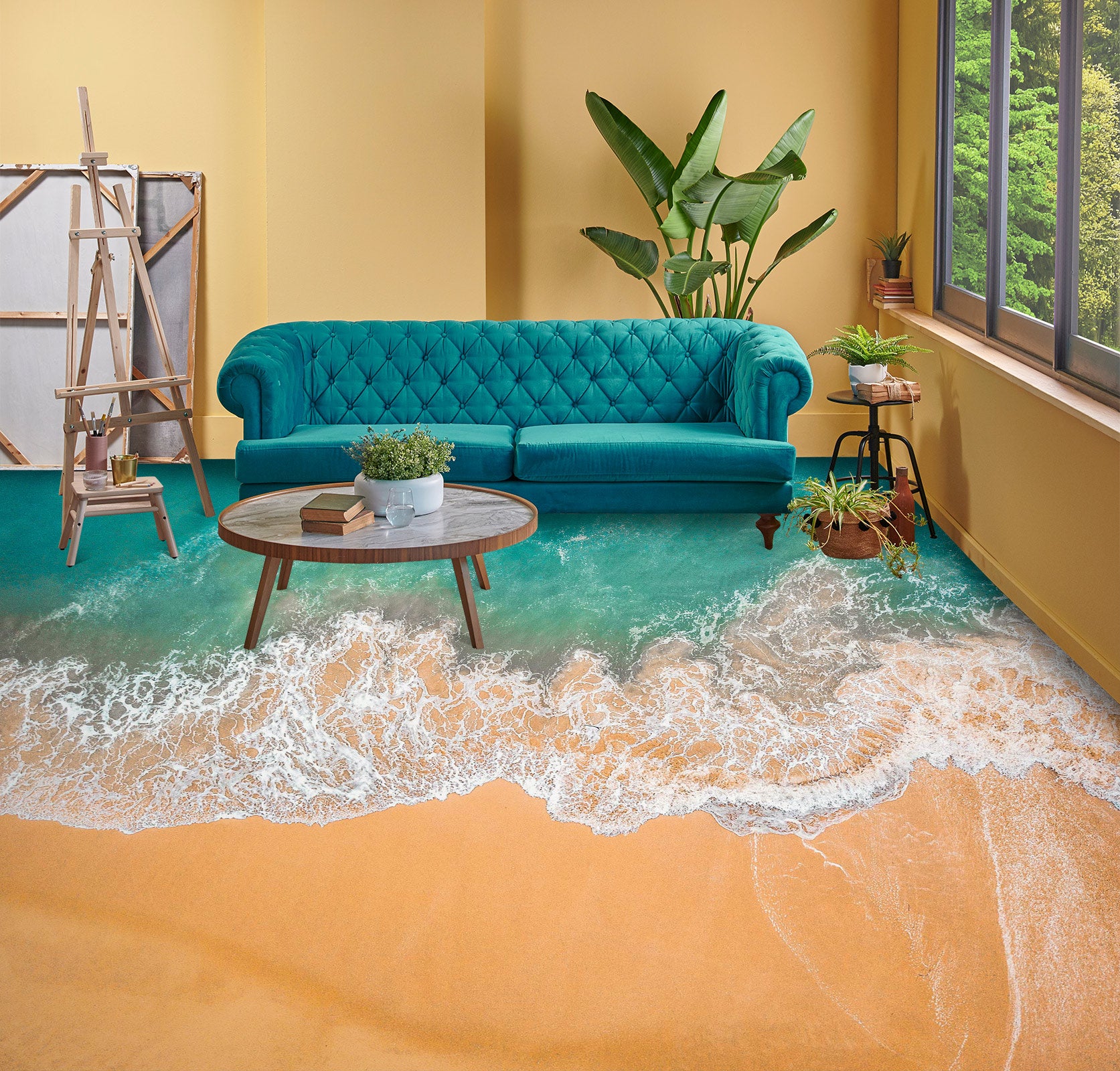 3D Lovely Waves 1172 Floor Mural