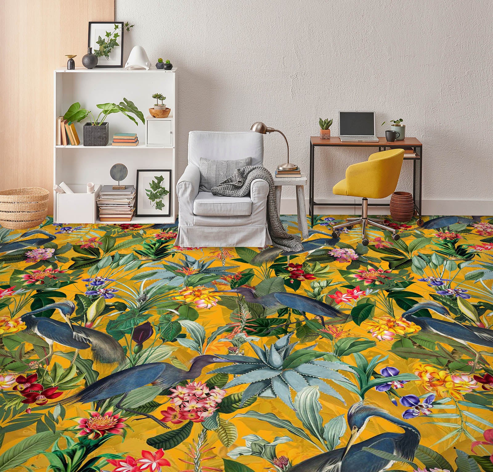 3D Different Colored Flowers 10023 Uta Naumann Floor Mural  Wallpaper Murals Self-Adhesive Removable Print Epoxy