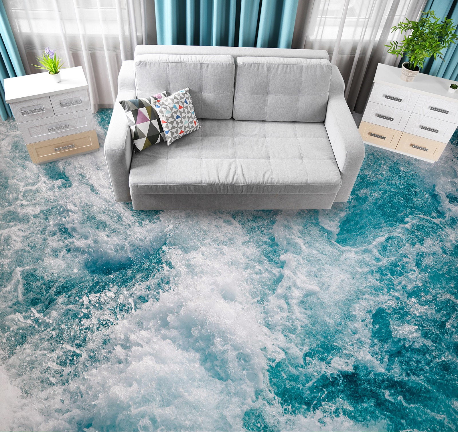 3D Memories Of Fierce Waves 246 Floor Mural  Wallpaper Murals Rug & Mat Print Epoxy waterproof bath floor