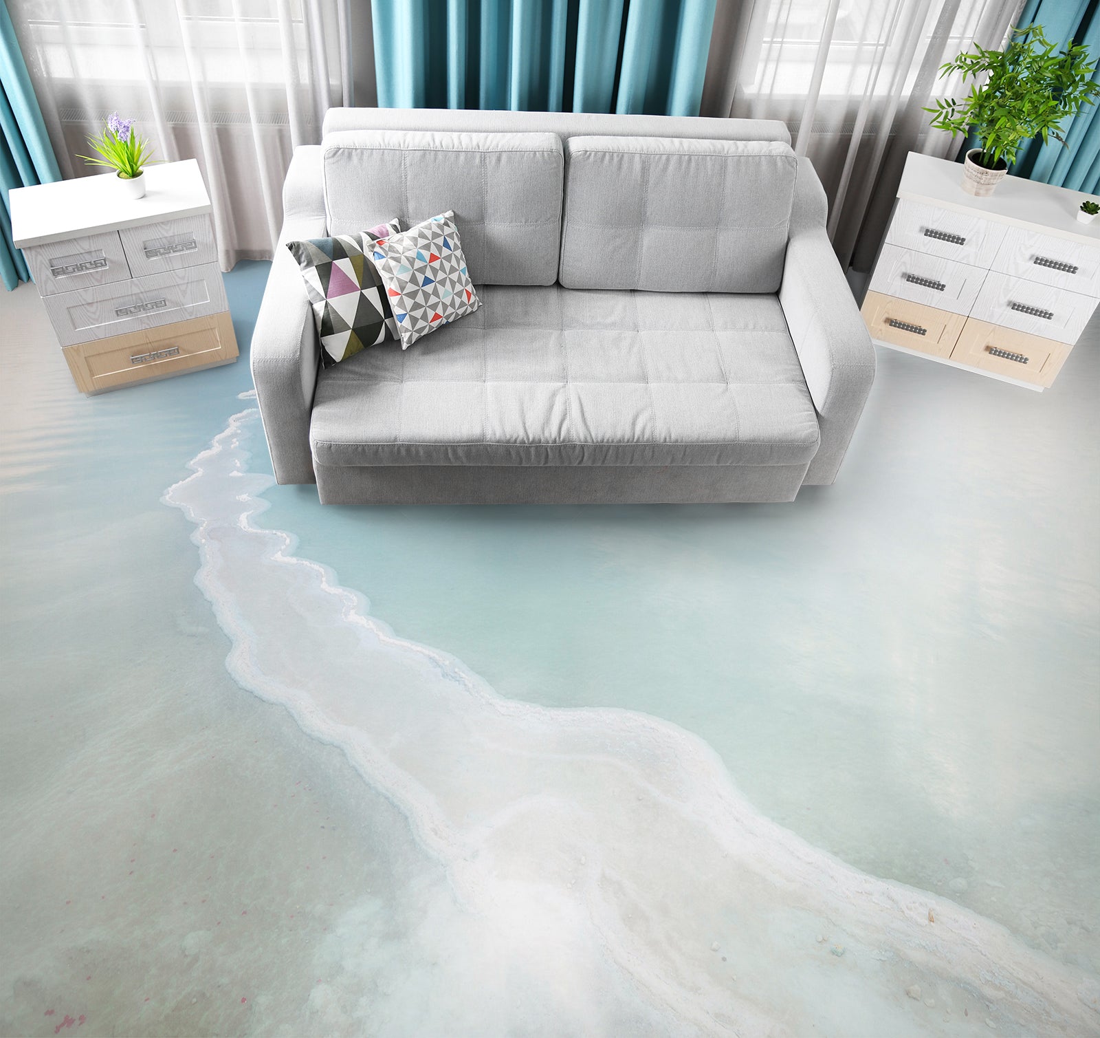 3D Beach Tide Texture 9845 Assaf Frank Floor Mural  Wallpaper Murals Self-Adhesive Removable Print Epoxy