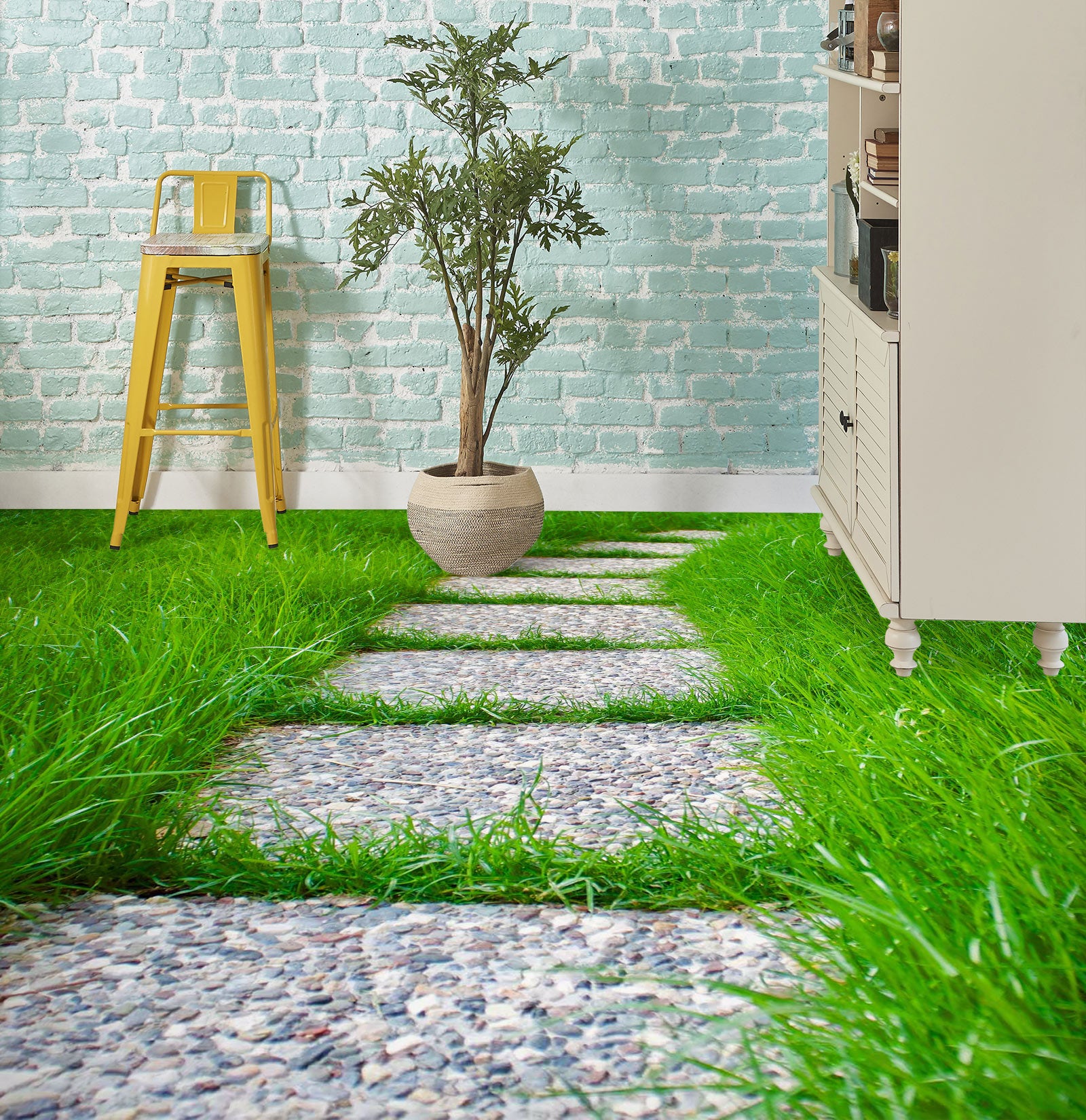 3D Grass Among The Stones 1047 Floor Mural  Wallpaper Murals Self-Adhesive Removable Print Epoxy