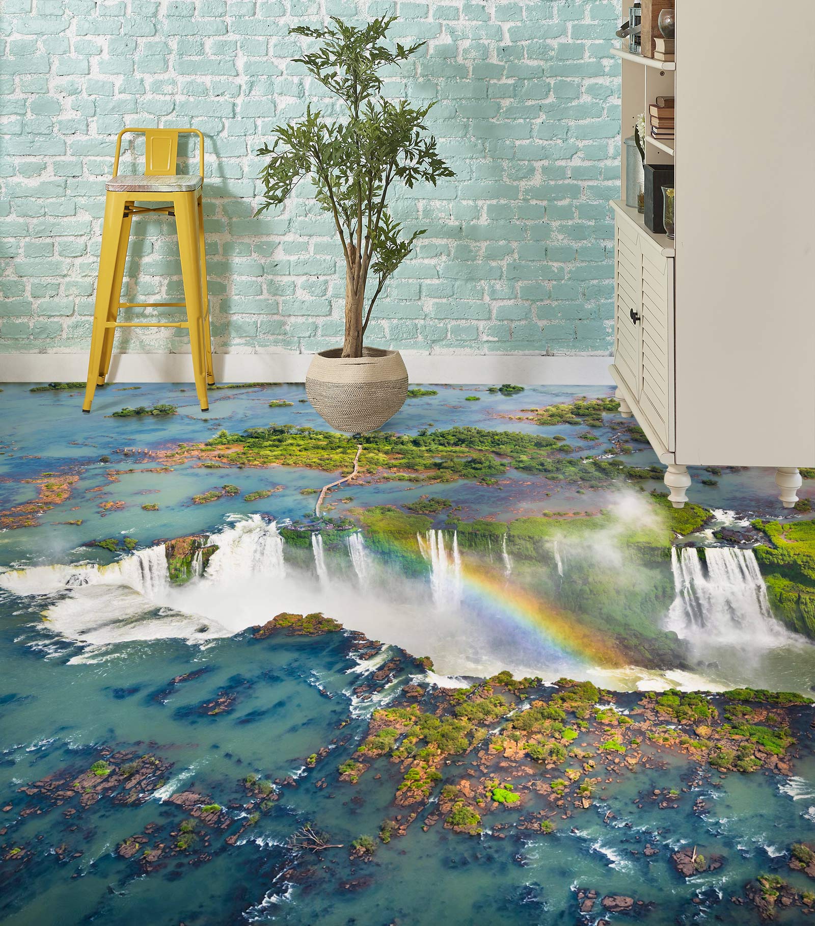 3D Rainbow Falls 401 Floor Mural  Wallpaper Murals Rug & Mat Print Epoxy waterproof bath floor