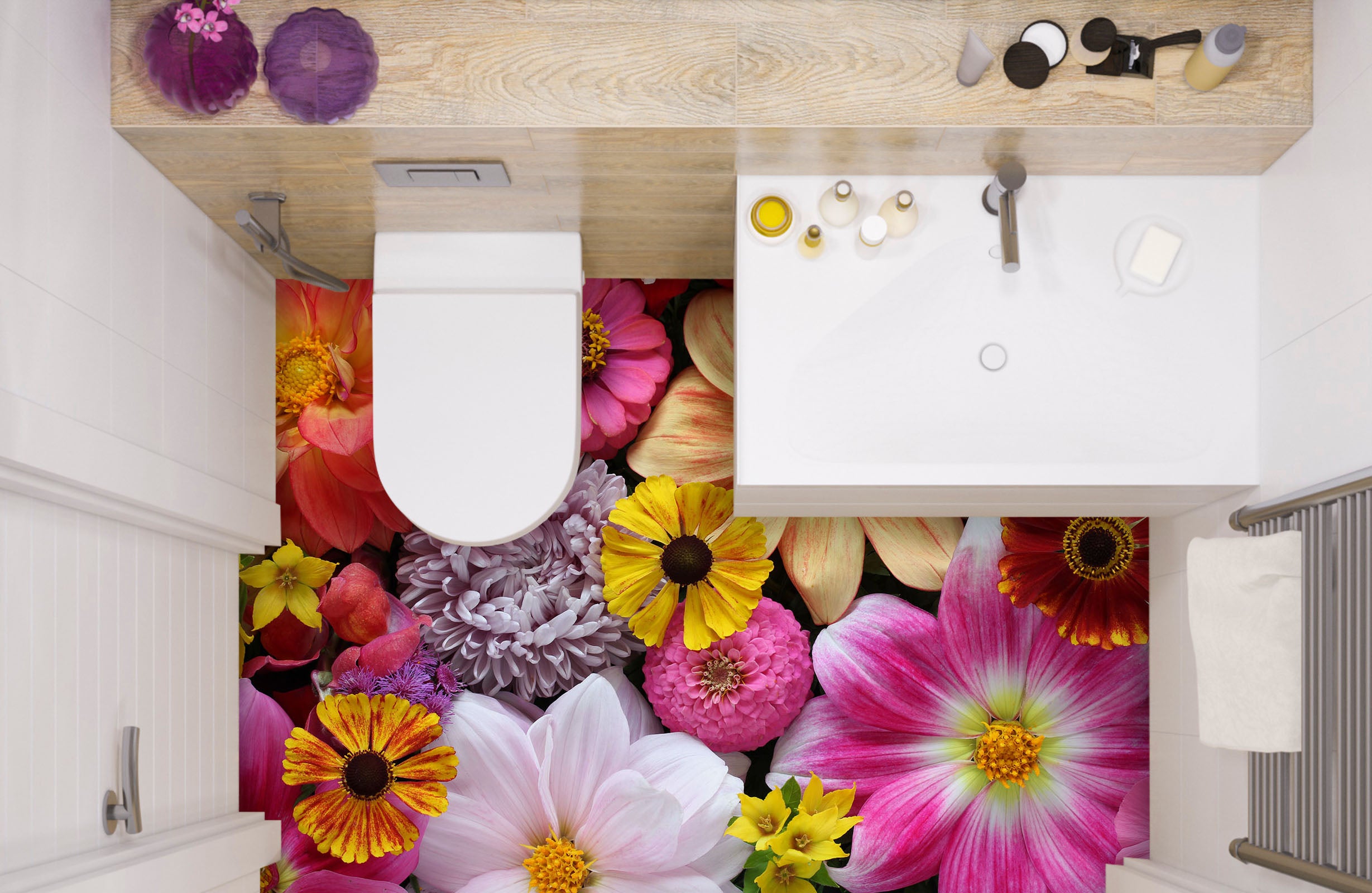 3D Flower Power 915 Floor Mural