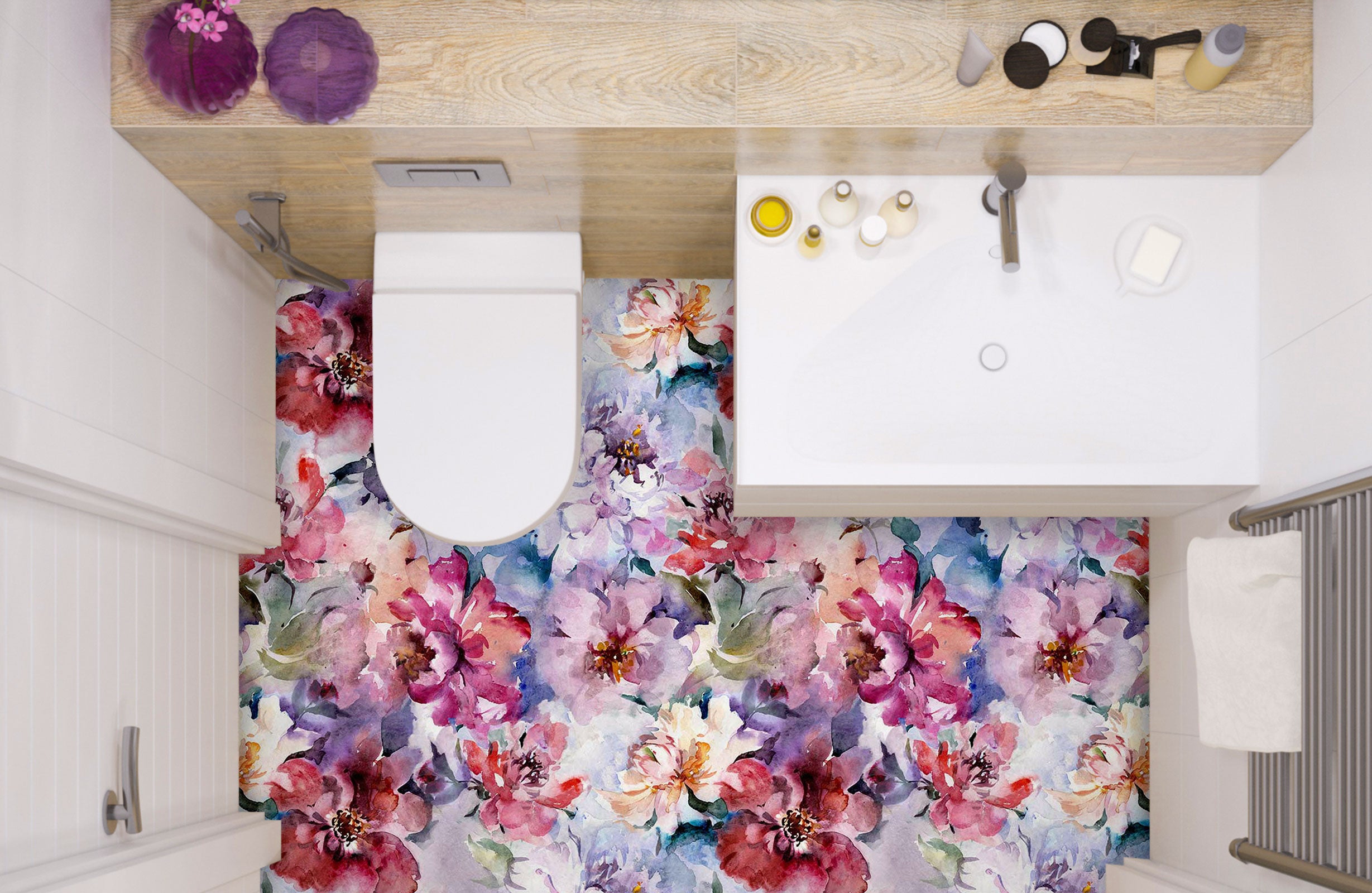 3D Rich Flowers Oil Painting 461 Floor Mural  Wallpaper Murals Rug & Mat Print Epoxy waterproof bath floor