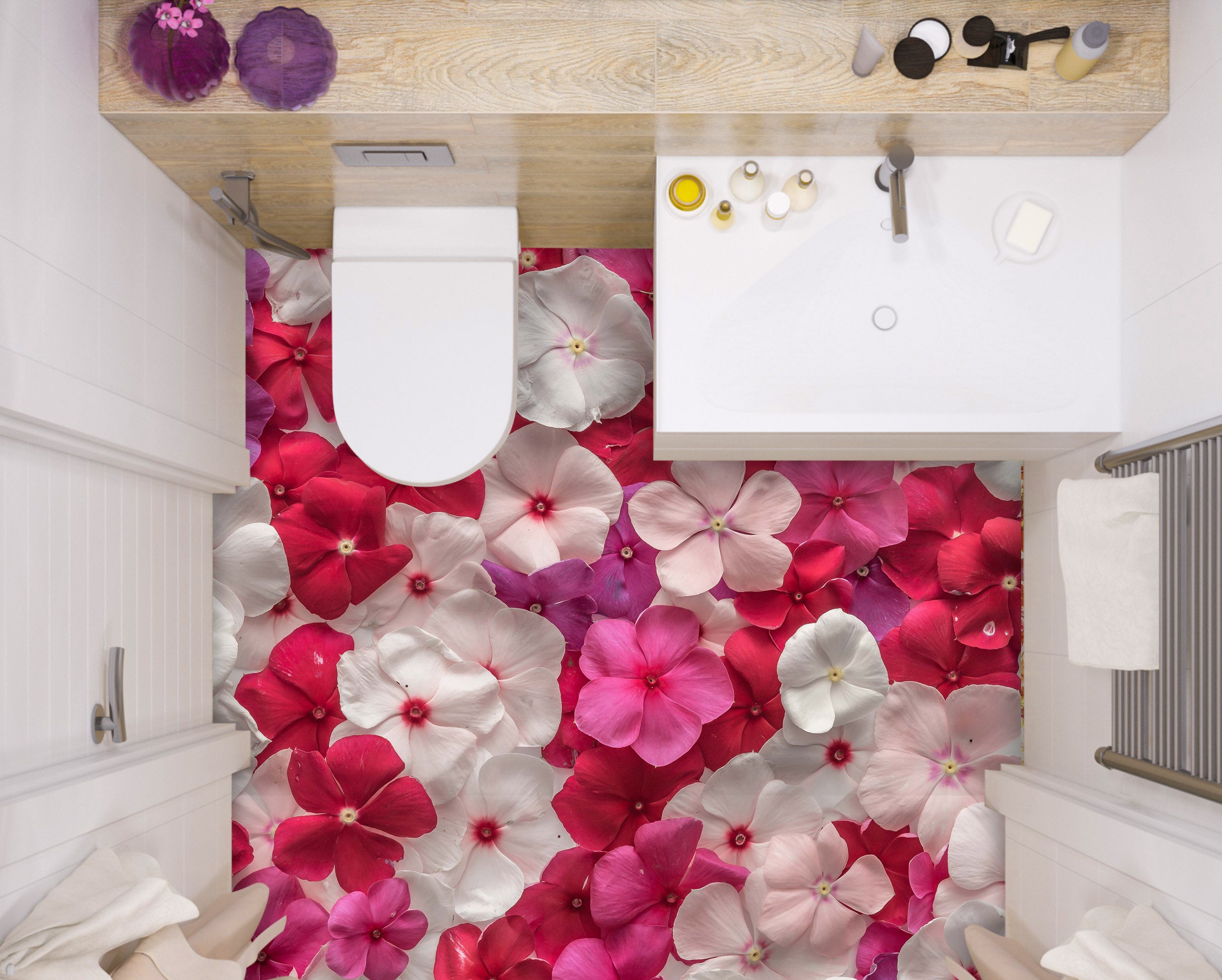 3D Delicate Flowers 368 Floor Mural  Wallpaper Murals Rug & Mat Print Epoxy waterproof bath floor