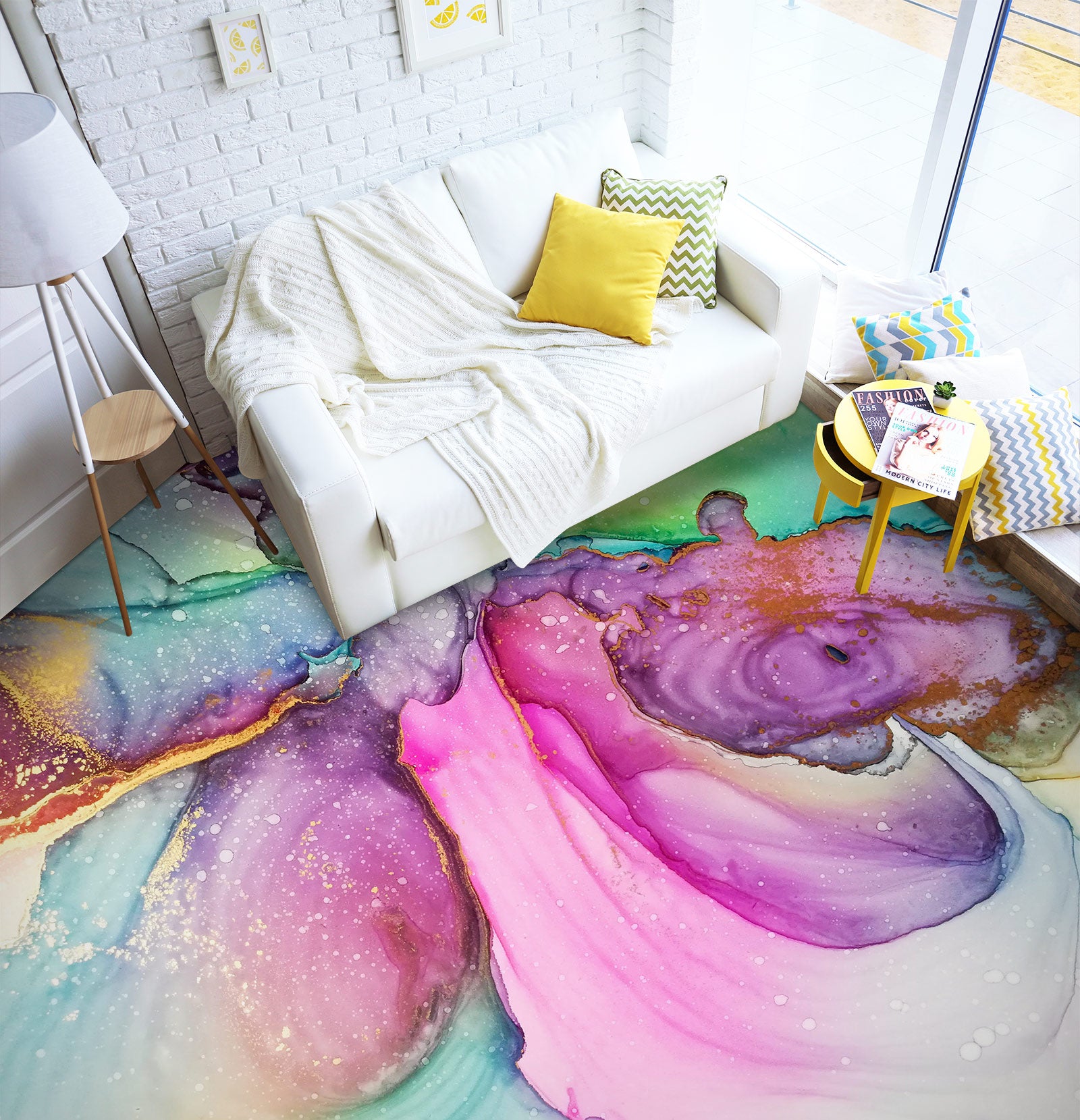 3D Dazzling Pink Art 487 Floor Mural  Wallpaper Murals Rug & Mat Print Epoxy waterproof bath floor