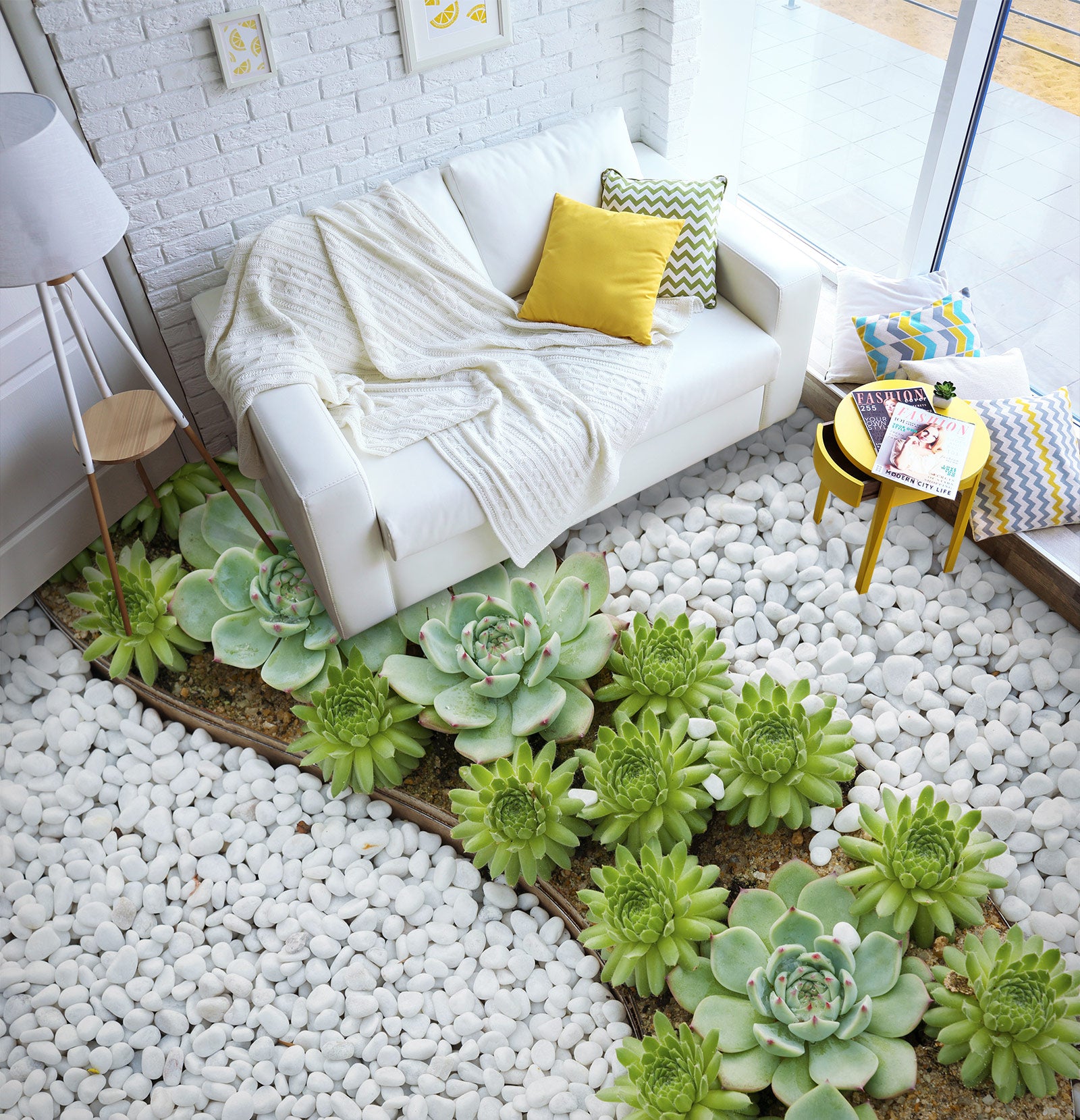 3D Green Succulent Lotus 1022 Floor Mural  Wallpaper Murals Self-Adhesive Removable Print Epoxy