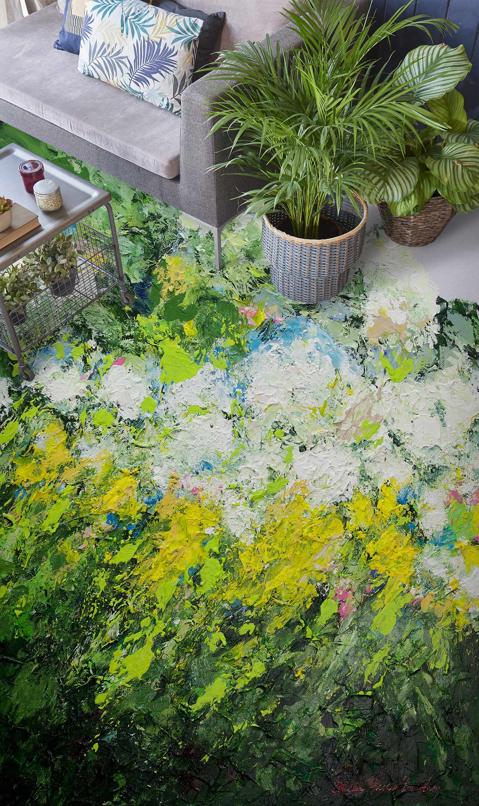 3D Flower Bush Grass Pattern 96112 Allan P. Friedlander Floor Mural  Wallpaper Murals Self-Adhesive Removable Print Epoxy