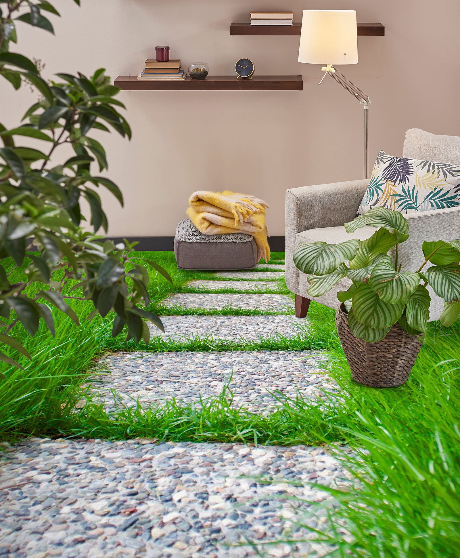 3D Grass Among The Stones 1047 Floor Mural  Wallpaper Murals Self-Adhesive Removable Print Epoxy