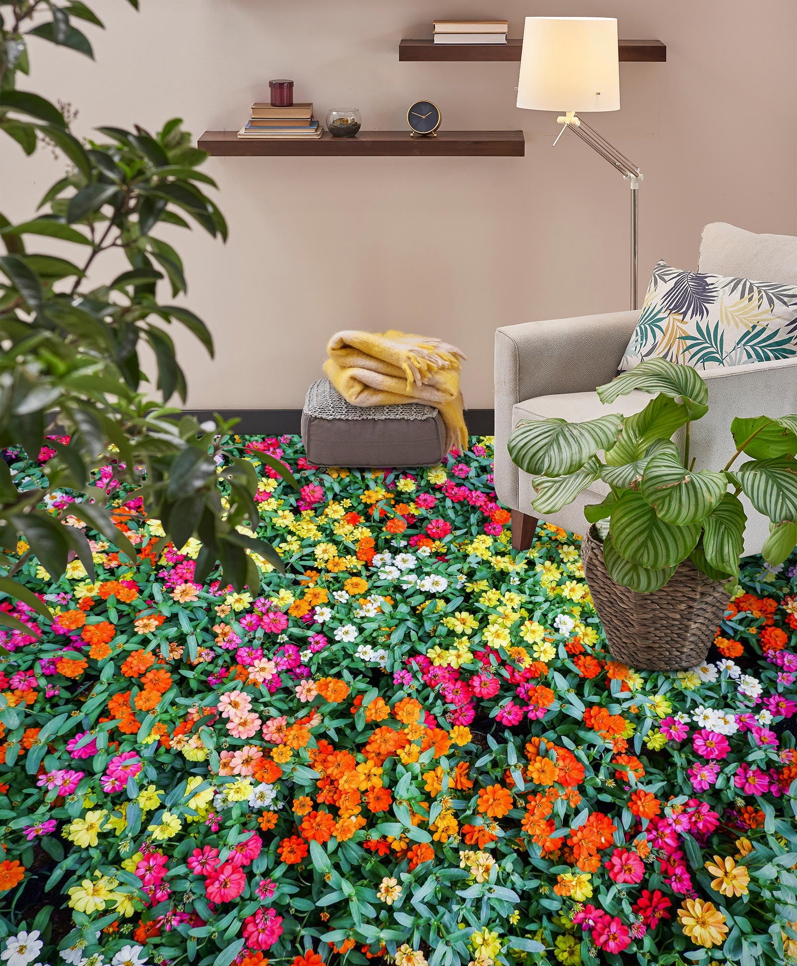 3D Pretty Colored Flowers 417 Floor Mural  Wallpaper Murals Rug & Mat Print Epoxy waterproof bath floor