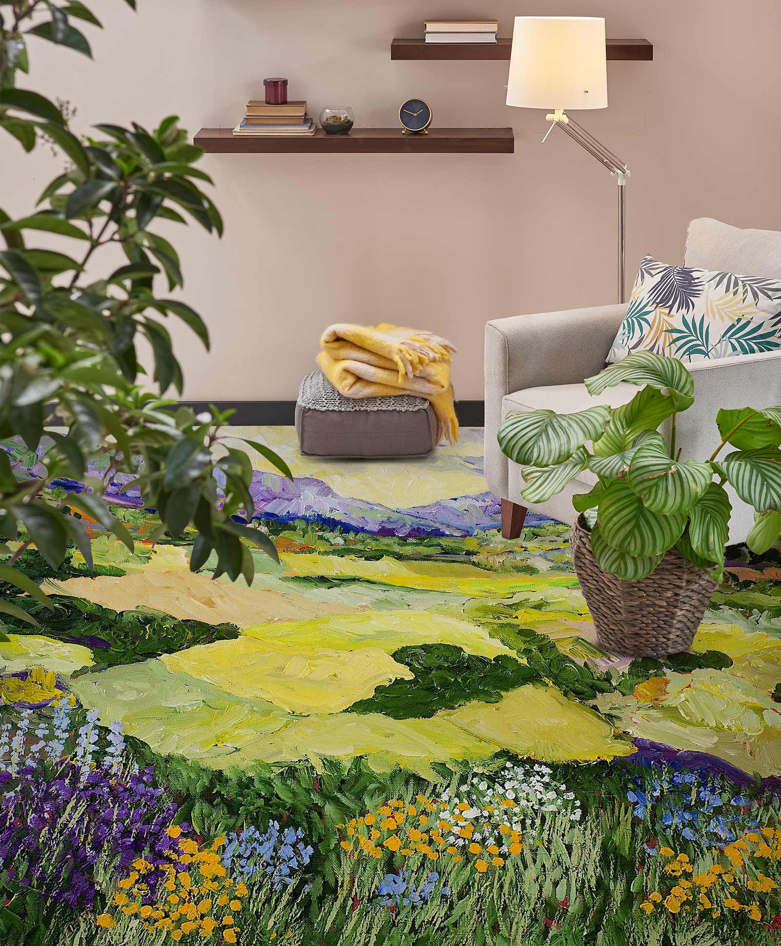 3D Field Meadow Hillside 9603 Allan P. Friedlander Floor Mural  Wallpaper Murals Self-Adhesive Removable Print Epoxy