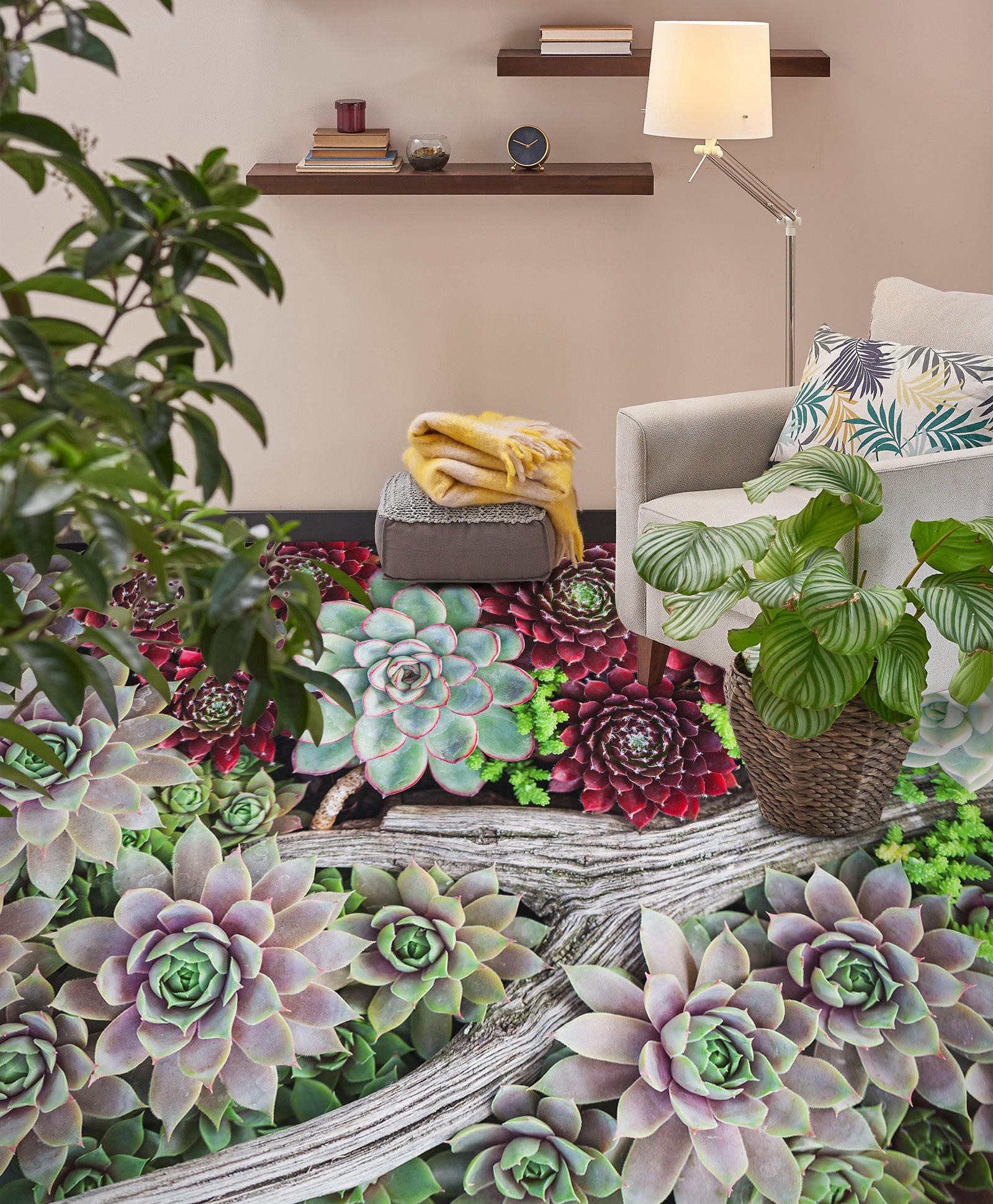 3D Succulent Lotus 364 Floor Mural  Wallpaper Murals Rug & Mat Print Epoxy waterproof bath floor