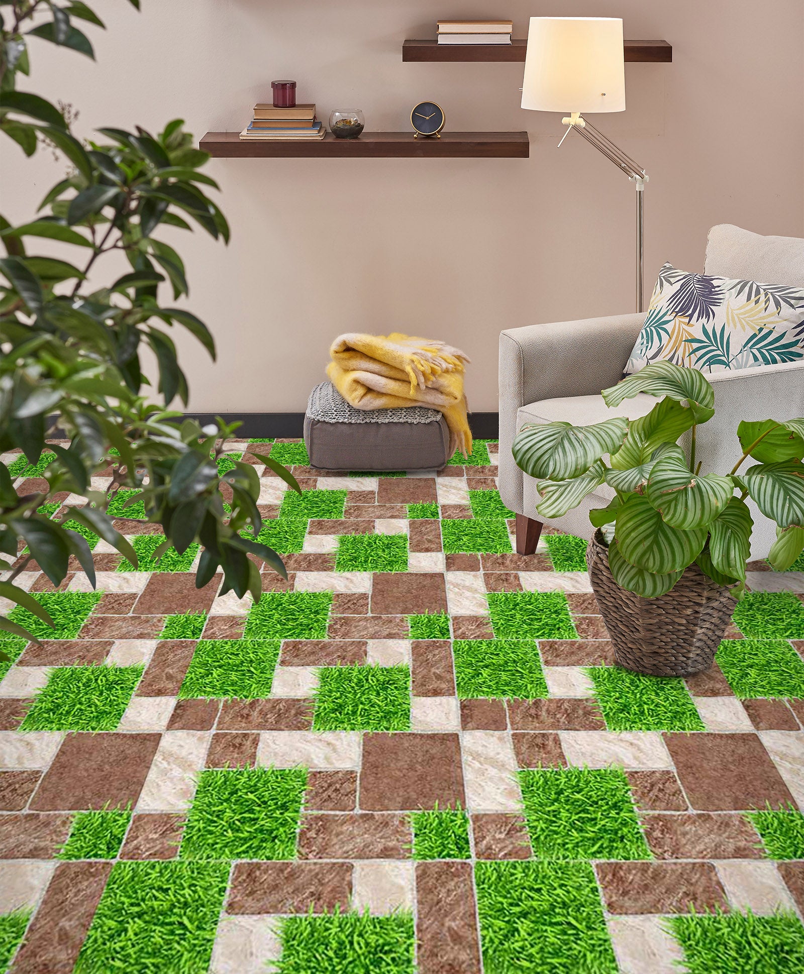 3D Square Grass 479 Floor Mural  Wallpaper Murals Rug & Mat Print Epoxy waterproof bath floor