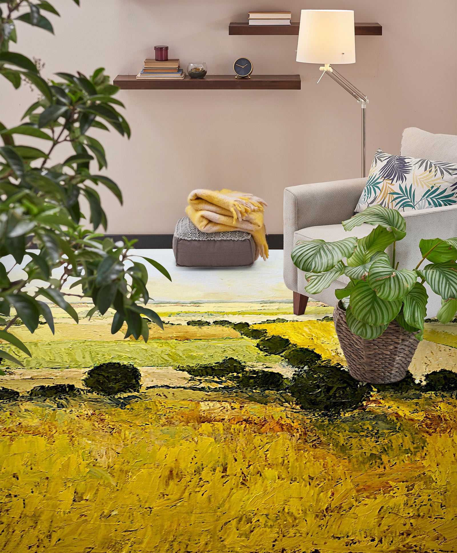 3D Golden Grass 9521 Allan P. Friedlander Floor Mural  Wallpaper Murals Self-Adhesive Removable Print Epoxy