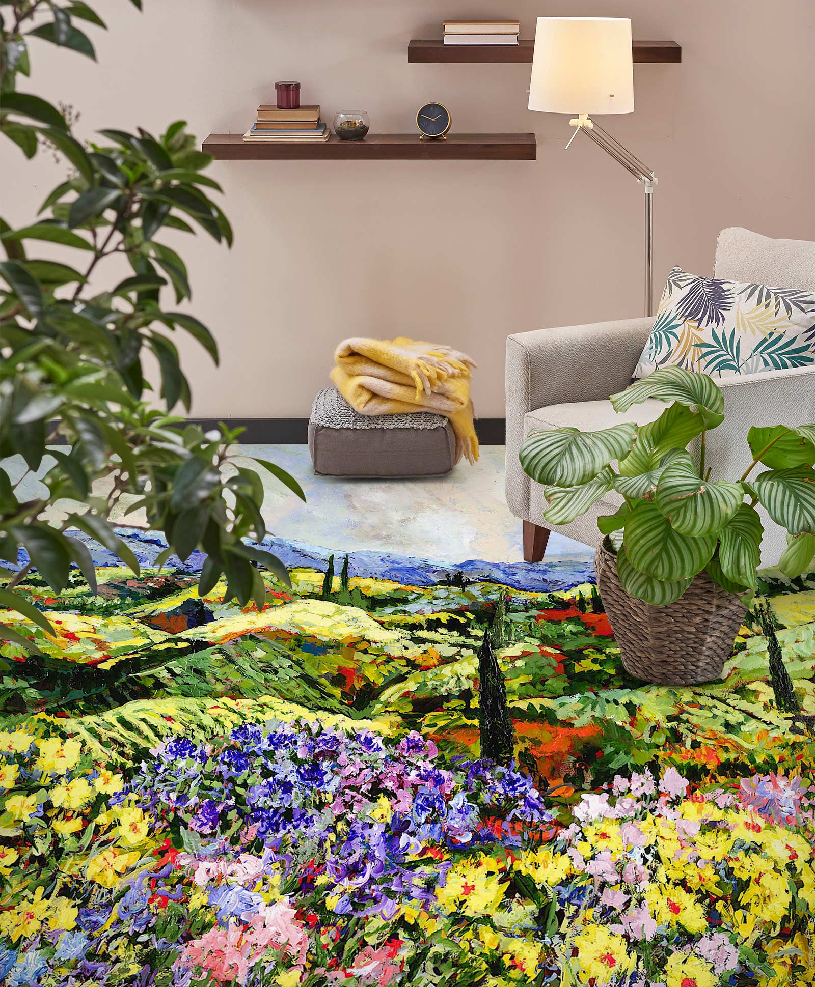 3D Field Colorful Flowers 9537 Allan P. Friedlander Floor Mural  Wallpaper Murals Self-Adhesive Removable Print Epoxy