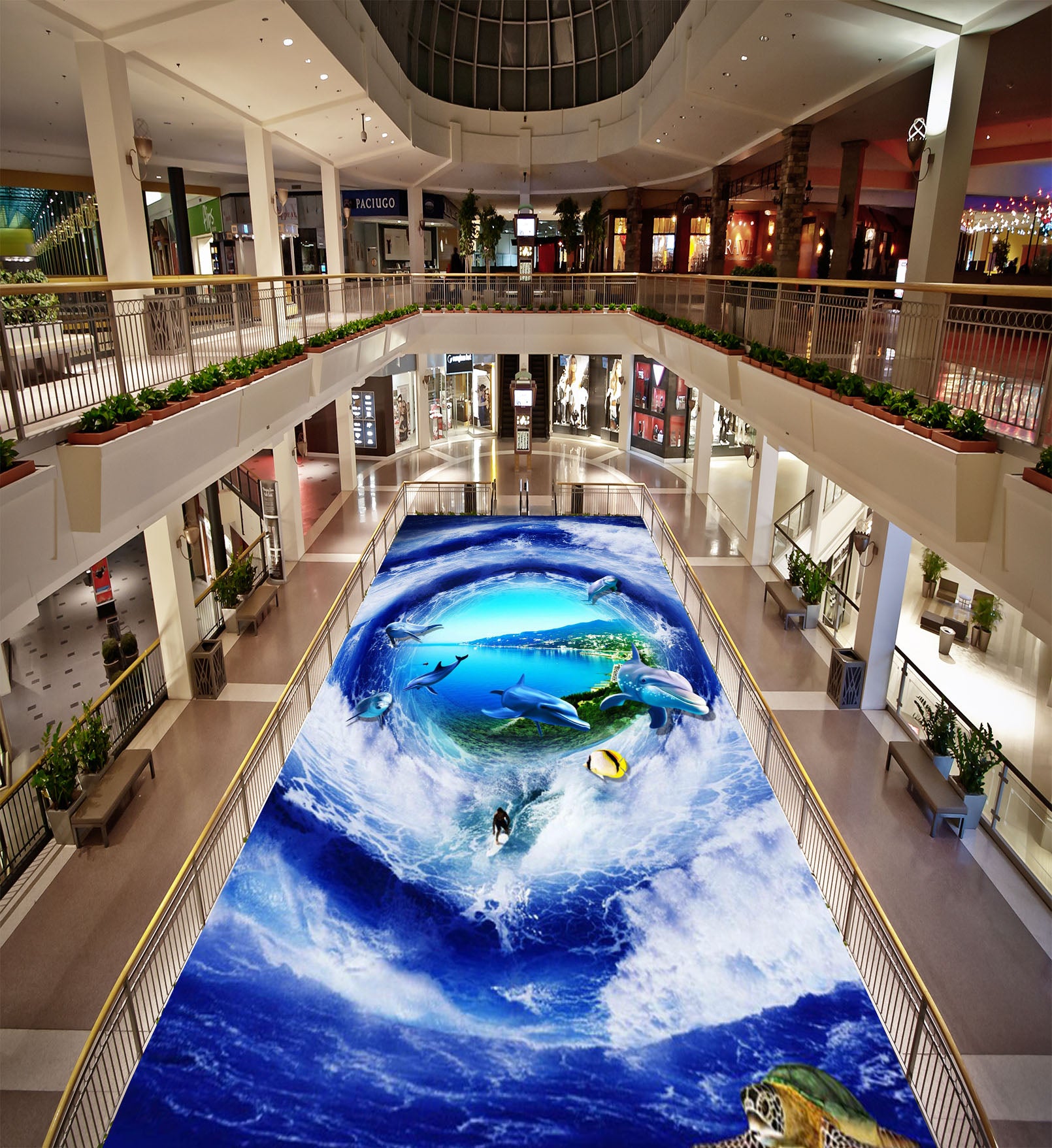 3D Ocean Whirlpool 123 Floor Mural  Self-Adhesive Sticker Bathroom Non-slip Waterproof Flooring Murals